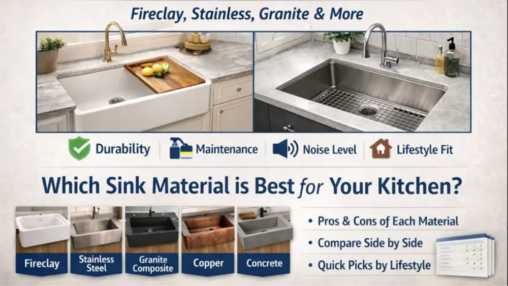 Kitchen Sink Materials Compared: Fireclay, Stainless, Granite & More