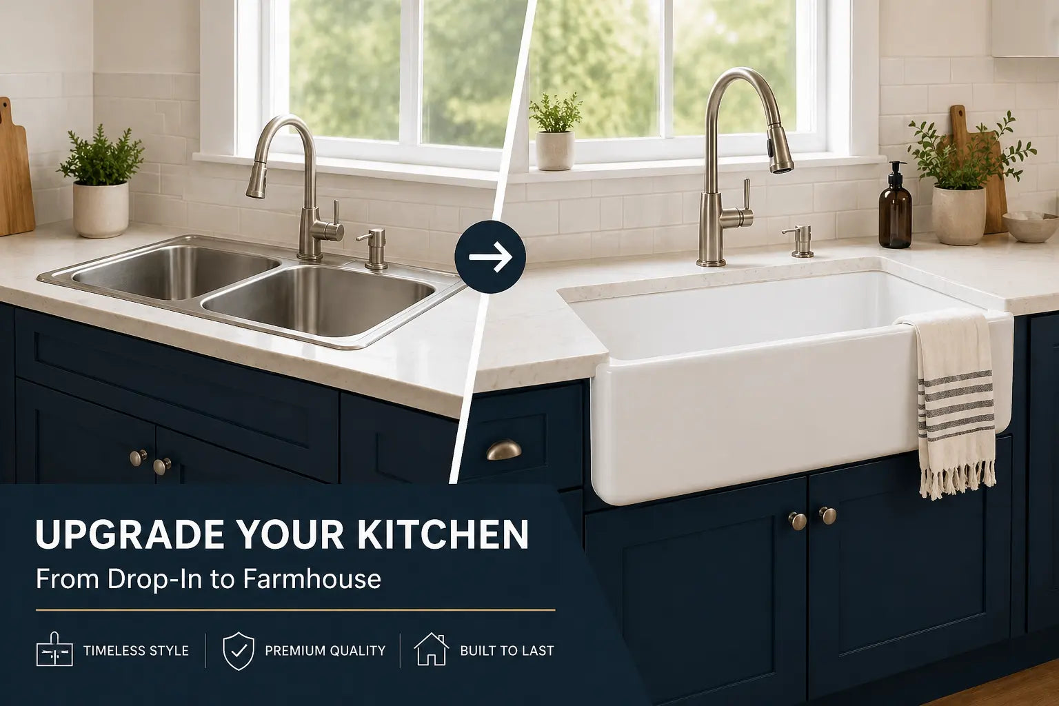 Replacing a Drop-In Sink with a Farmhouse Sink