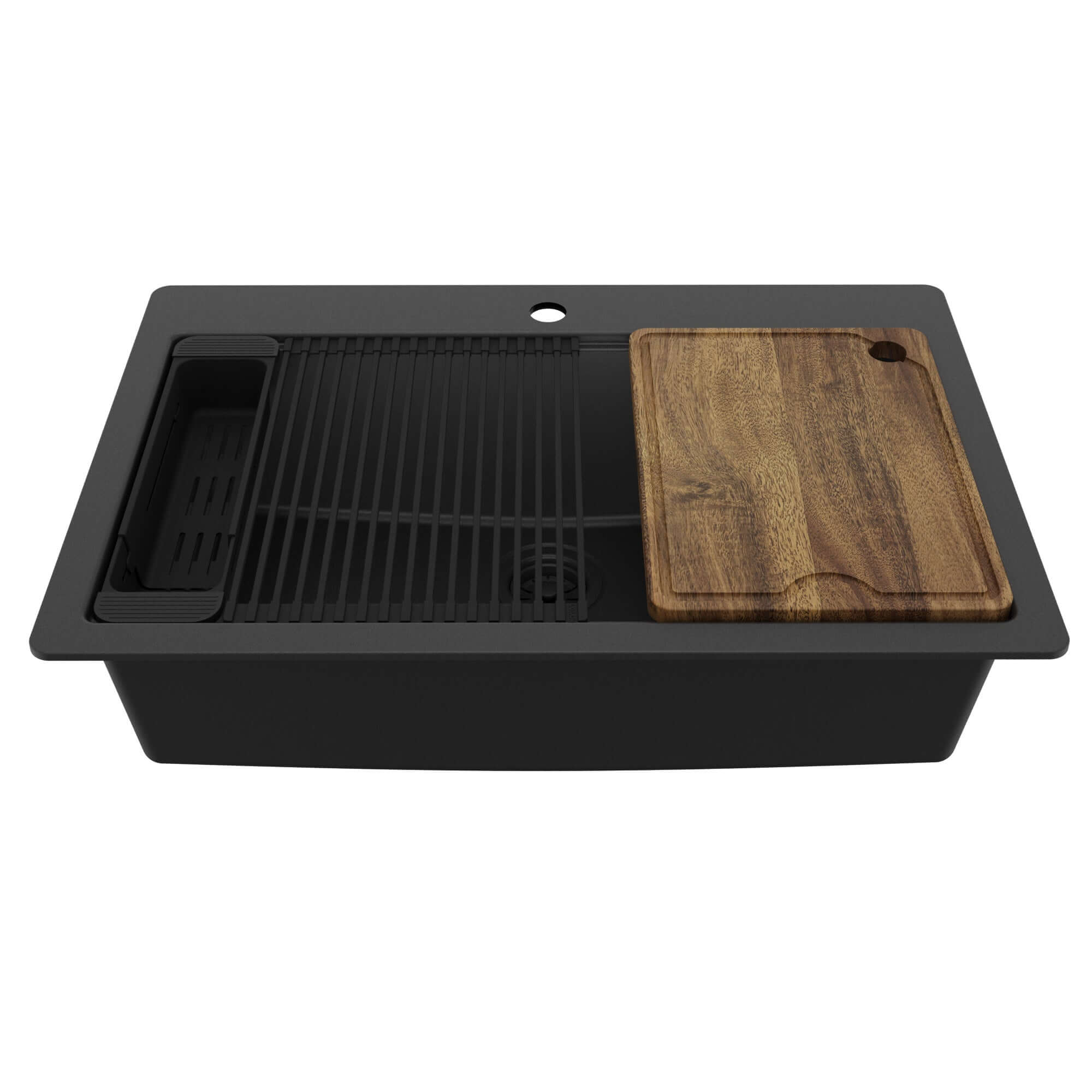 Karran 33 quartz composite workstation kitchen sink black product image
