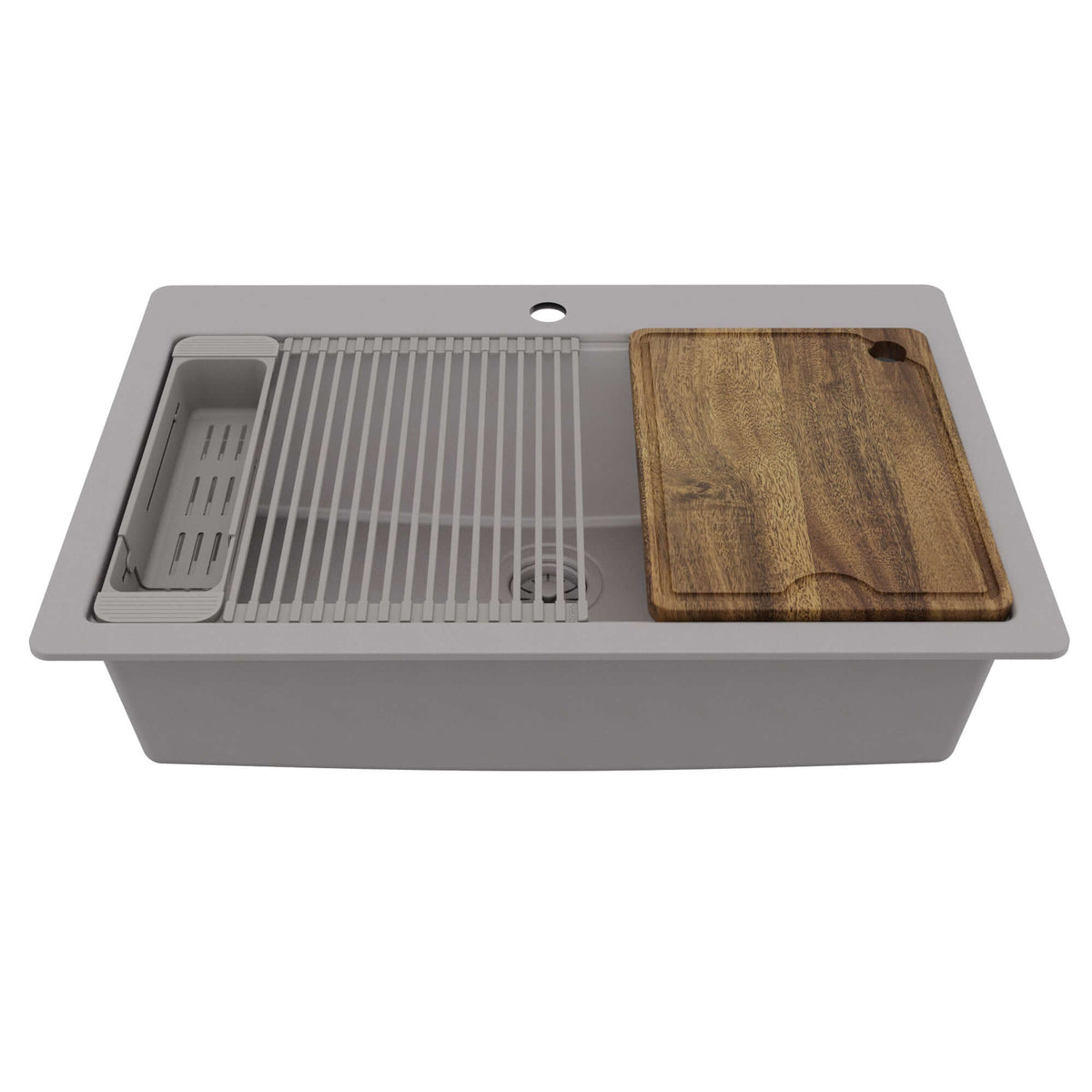Karran 33 quartz composite workstation kitchen sink grey product image
