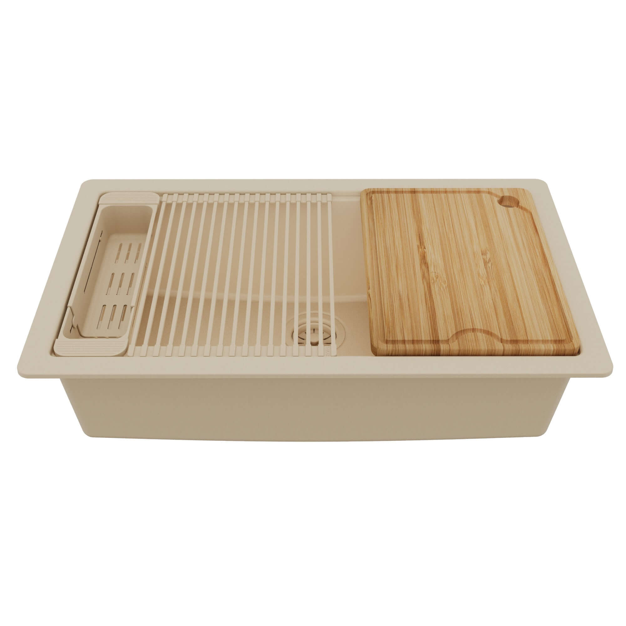 Karran 32 quartz composite workstation kitchen sink bisque product image