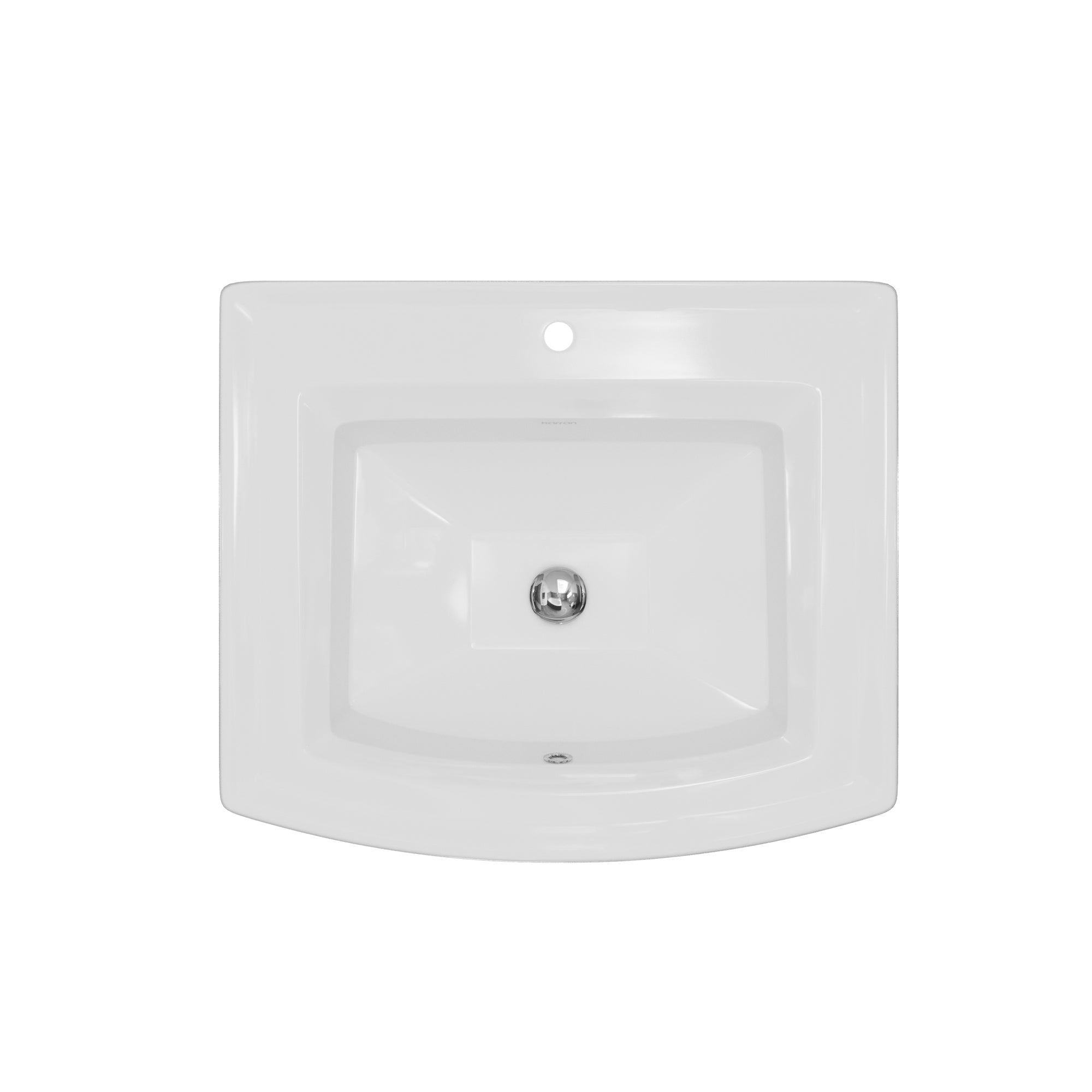 Karran Valera 19.625" x 22.625" Rectangular Drop In/Topmount Vitreous China ADA Bathroom Sink, White, VC-209-WH
