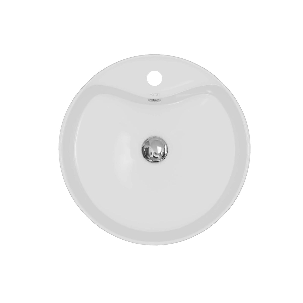 Alternative View of Karran Valera 18.125" x 18.125" x 4.25" Round Vessel Vitreous China ADA Bathroom Sink, White, VC-401-WH