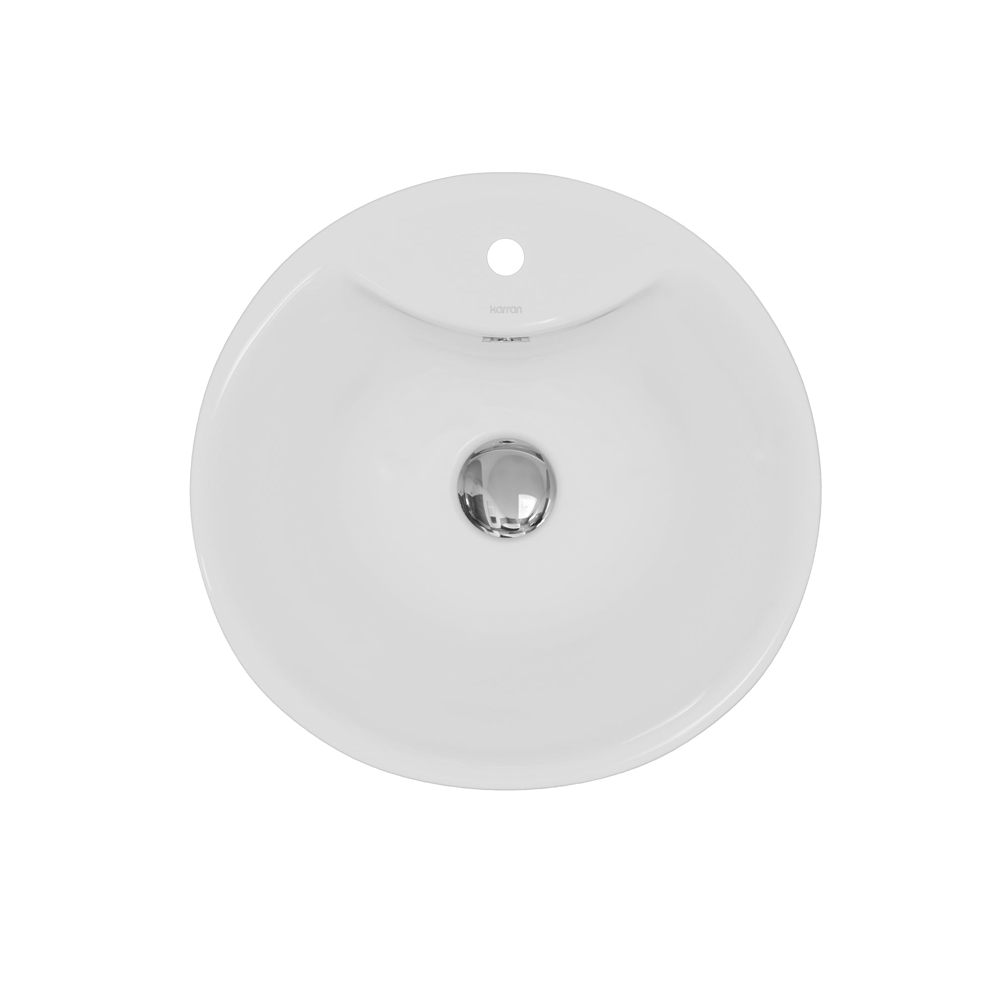 Alternative View of Karran Valera 18.875" x 18.875" x 5.75" Round Vessel Vitreous China ADA Bathroom Sink, White, VC-402-WH