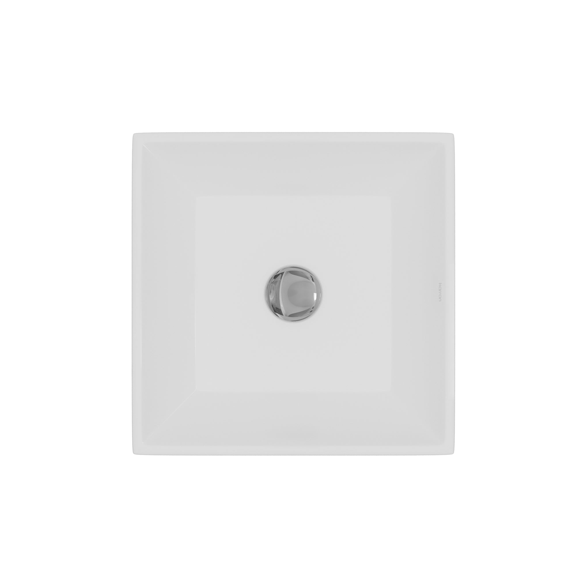 Alternative View of Karran Valera 16.25" x 16.25" x 3.75" Square Vessel Vitreous China ADA Bathroom Sink, White, VC-603-WH
