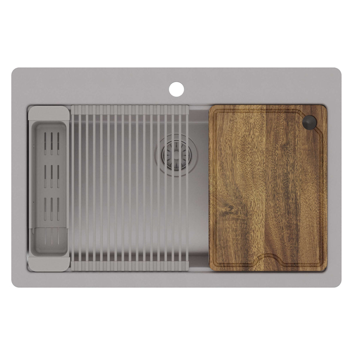 Karran 33 quartz composite workstation kitchen sink grey product image