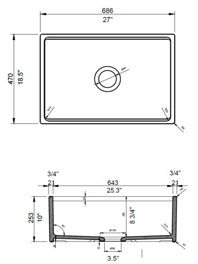 BOCCHI Contempo 27" Fireclay Workstation Farmhouse Sink Kit with Accessories, White, 1628-001-0120