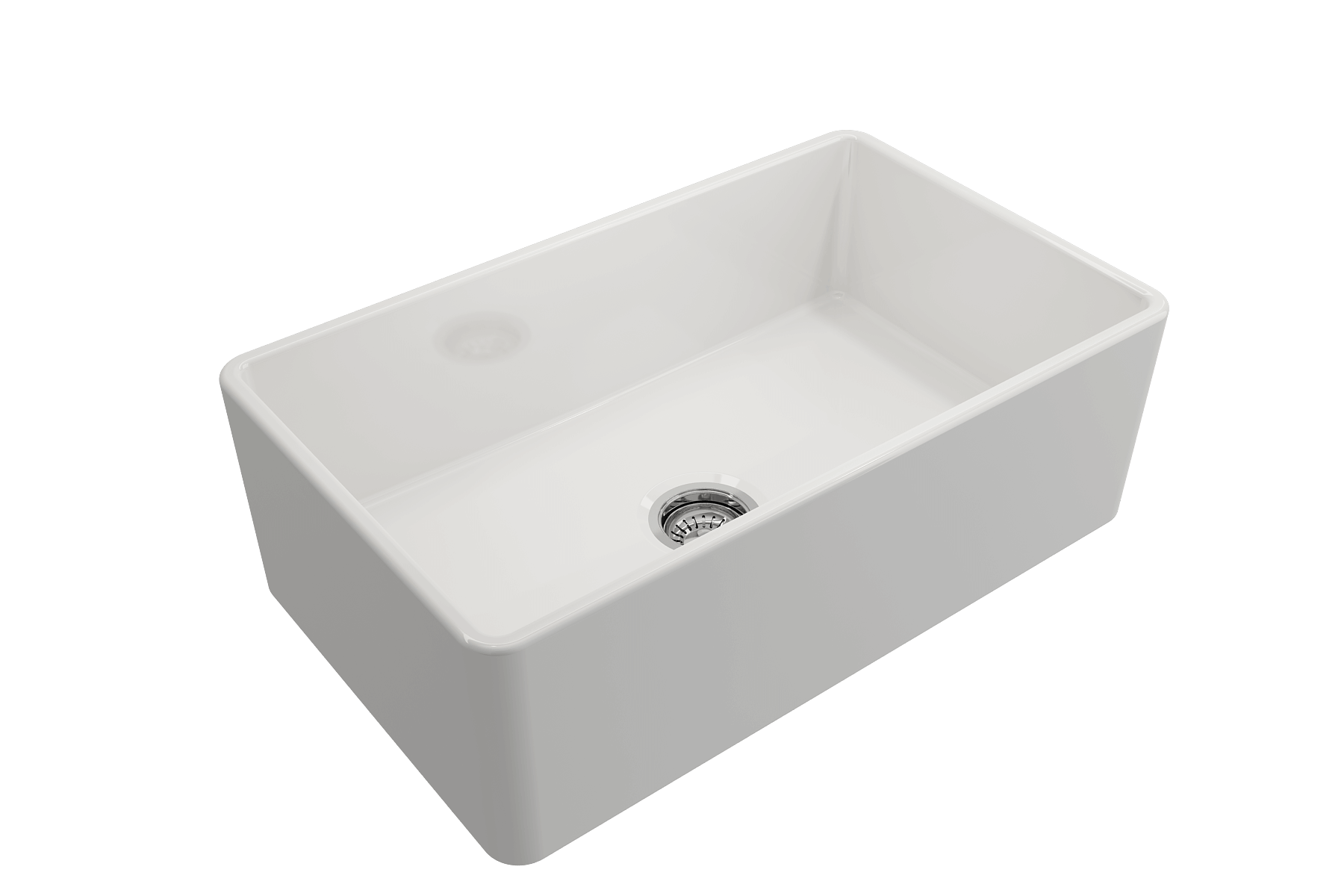 BOCCHI Classico 30" Fireclay Farmhouse Sink Kit with Faucet and Accessories, White (sink) / Stainless Steel (faucet), 1138-001-2020SS