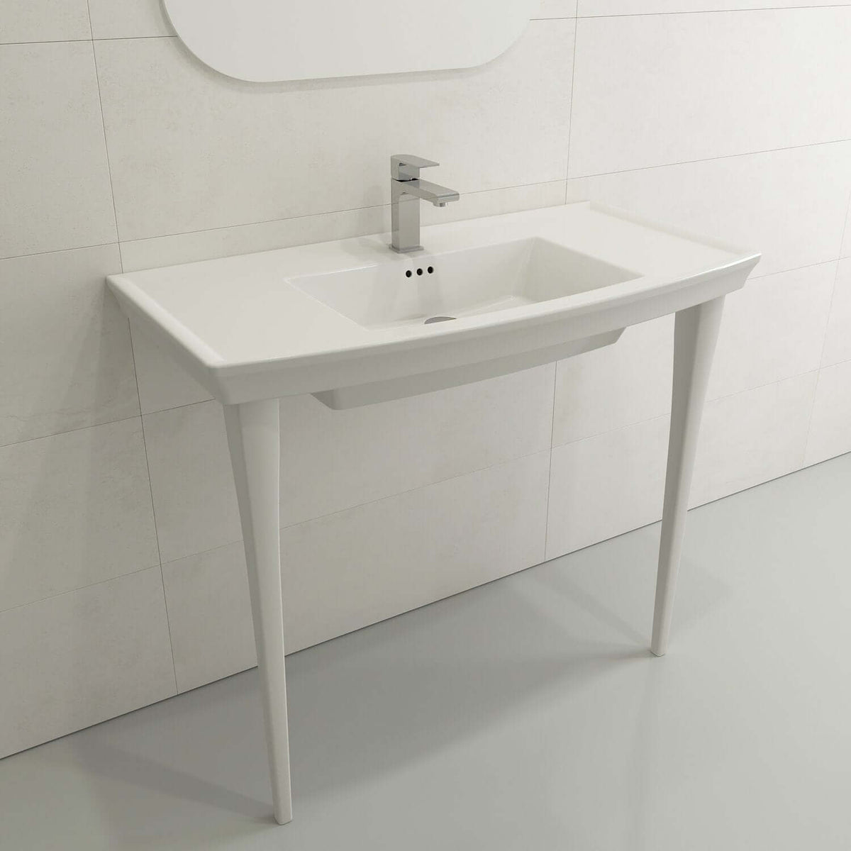 Alternate Image for BOCCHI Lavita 40" Rectangle Wallmount Fireclay Bathroom Sink, White, 3 Faucet Hole, 1168-001-0127