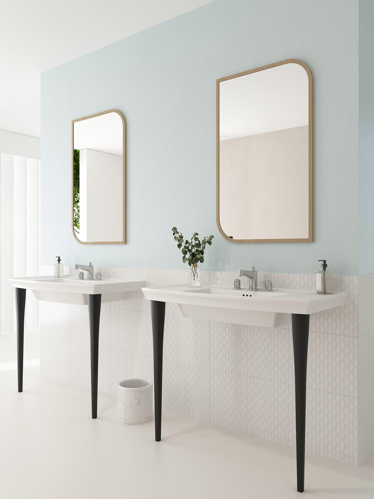 Alternate Image for BOCCHI Lavita 40" Rectangle Wallmount Fireclay Bathroom Sink, White, 3 Faucet Hole, 1168-001-0127