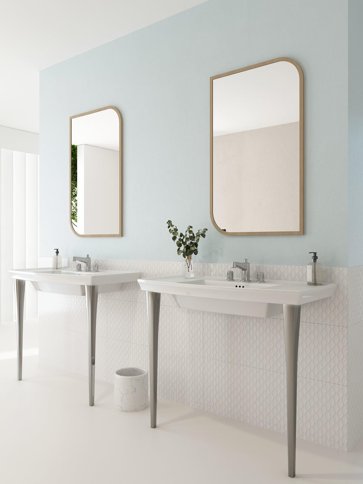 Alternate Image for BOCCHI Lavita 40" Rectangle Wallmount Fireclay Bathroom Sink, White, 3 Faucet Hole, 1168-001-0127