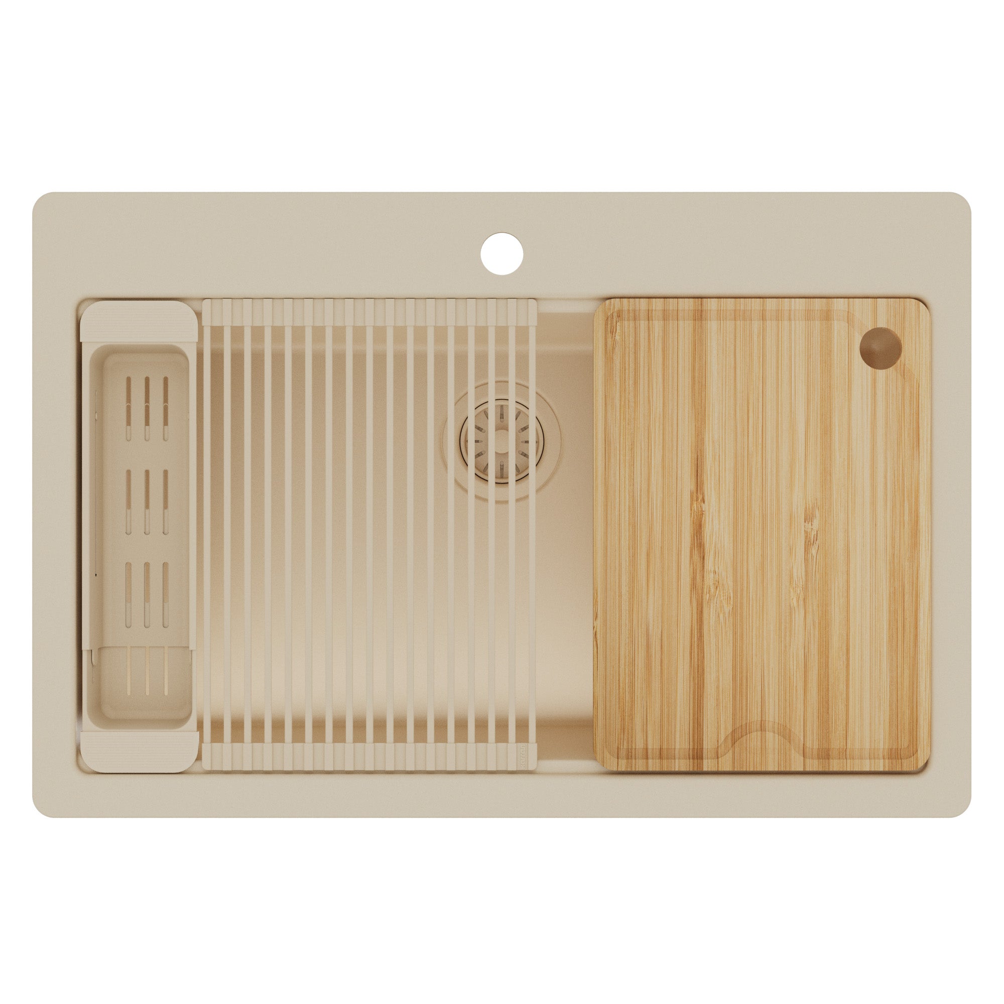 Karran 33 quartz composite workstation kitchen sink bisque product image