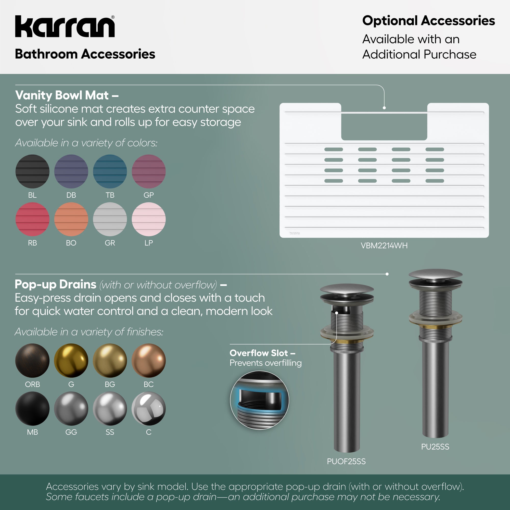 Karran Valera 19.625" x 22.625" Rectangular Drop In/Topmount Vitreous China ADA Bathroom Sink, White, VC-209-WH