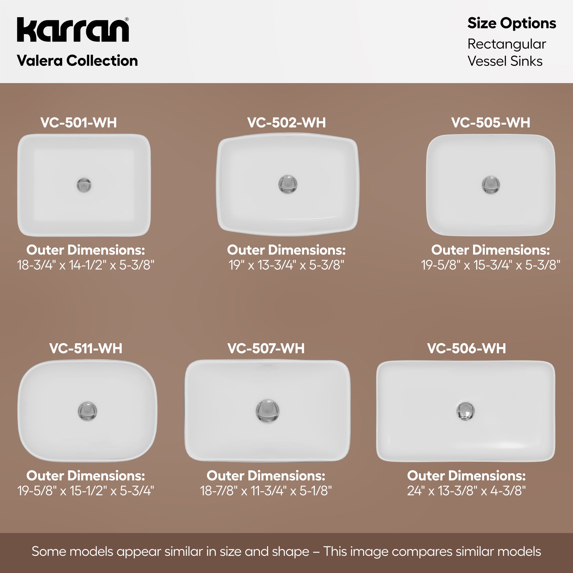 Alternative View of Karran Valera 18.75" x 14.5" x 4.25" Rectangular Vessel Vitreous China ADA Bathroom Sink, White, VC-501-WH