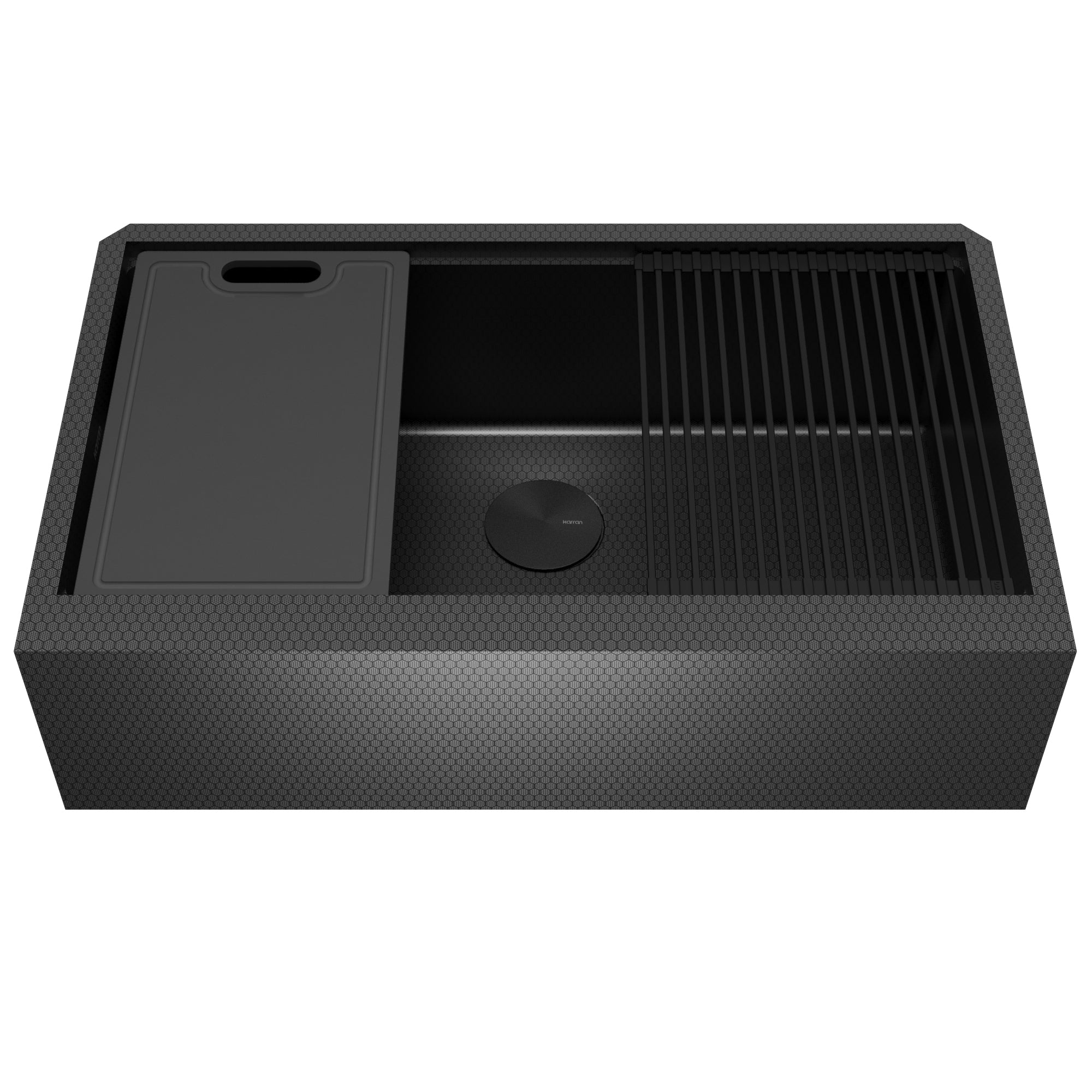 Karran 33 stainless steel workstation farmhouse sink gunmetal grey product image