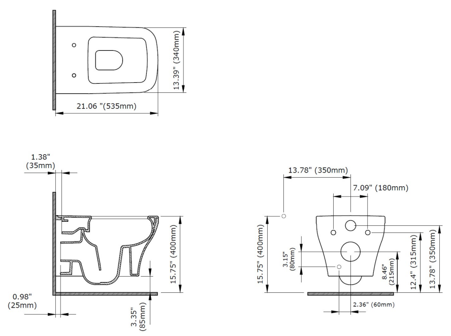 Alternate Image for BOCCHI Firenze Wall-Hung Toilet Bowl in Matte White, 1304-002-0129