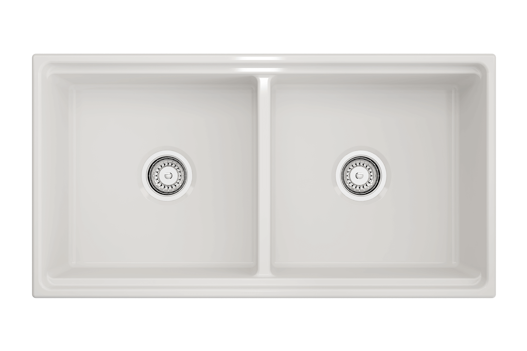 Alternate Image for BOCCHI Contempo 36" White Fireclay Workstation Farmhouse Sink Kit with Stainless Steel Faucet and Accessories, 50/50 Double Bowl, 1348-001-2020SS