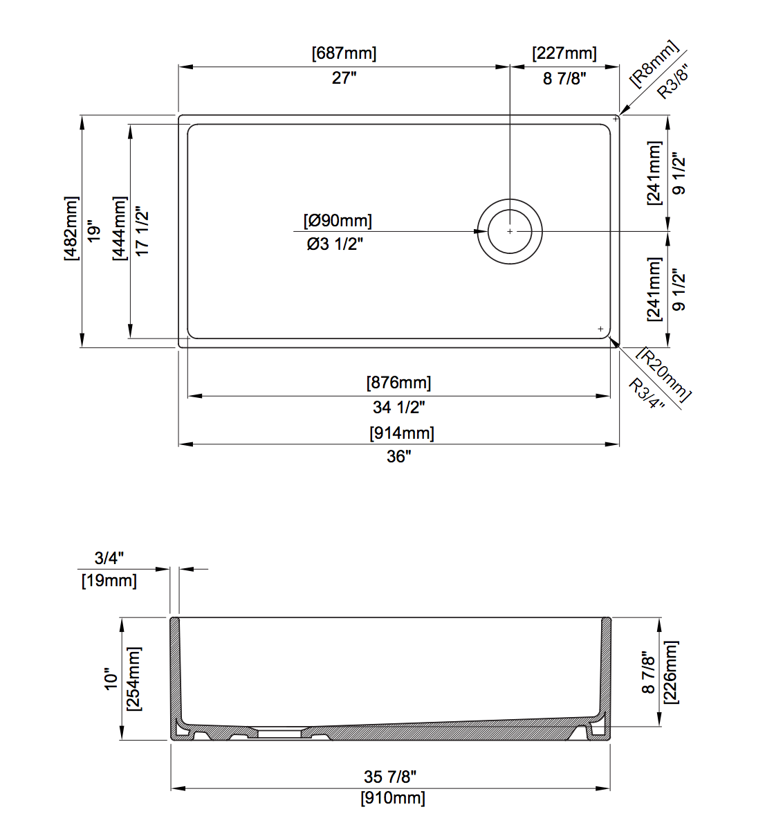 Alternate Image for BOCCHI Contempo 36" Fireclay Farmhouse Sink Kit with Faucet and Accessories, White (sink) / Chrome (faucet), 1354-001-2020CH