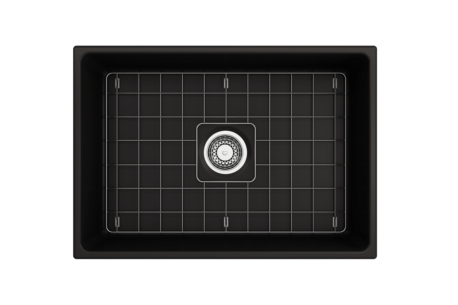 Alternate Image for BOCCHI Contempo 27" Fireclay Farmhouse Sink Kit with Faucet and Accessories, Matte Black (sink) / Matte Black (faucet), 1356-004-2020MB