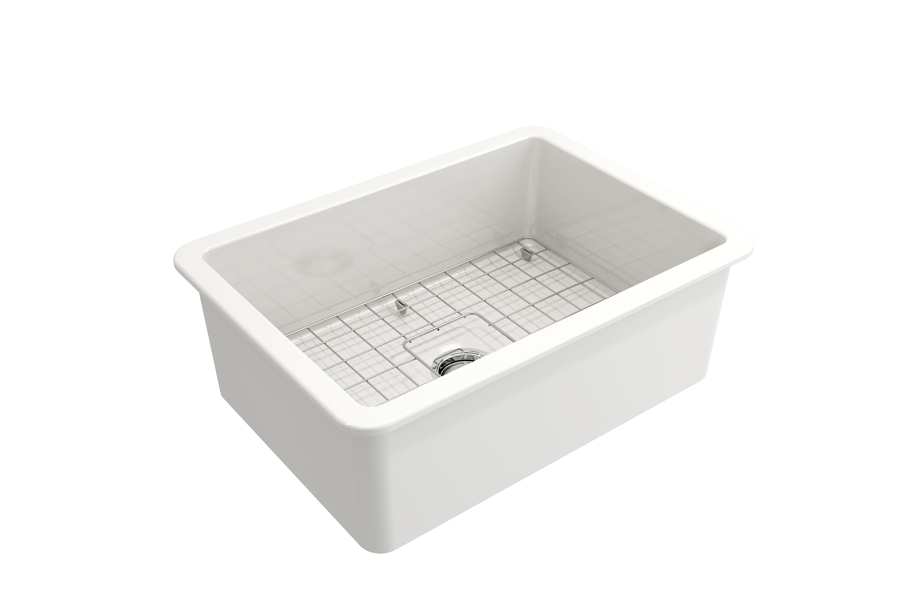 Alternate Image for BOCCHI Sotto 27" Fireclay Dual Mount Single Bowl Kitchen Sink Kit with Accessories, White, 1360-001-KIT1
