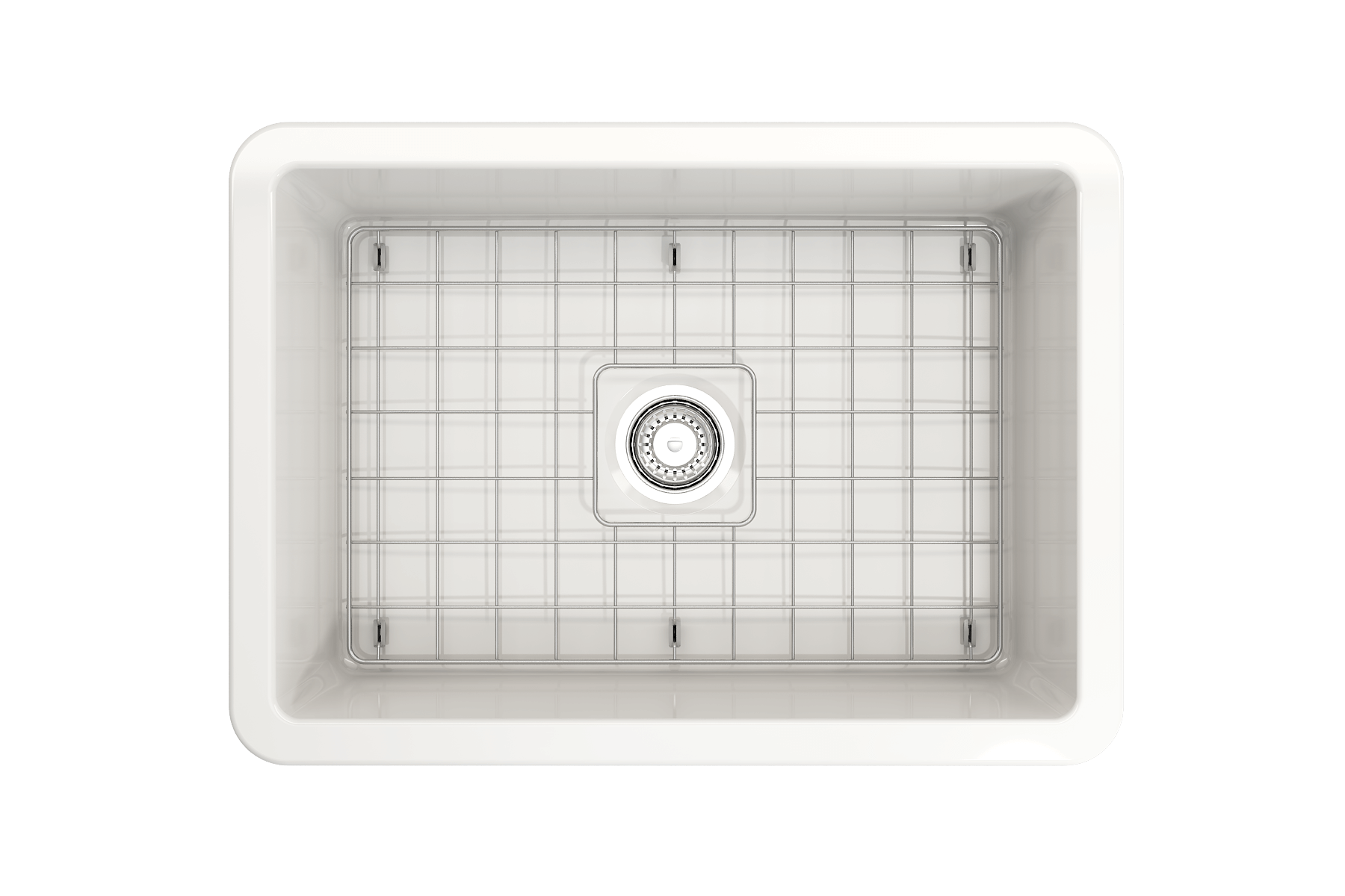 Alternate Image for BOCCHI Sotto 27" Fireclay Dual Mount Single Bowl Kitchen Sink Kit with Accessories, White, 1360-001-KIT1