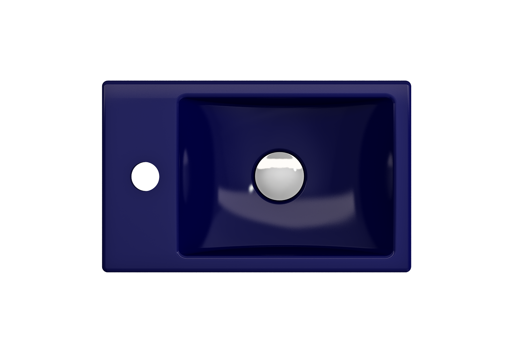 Alternate Image for BOCCHI Milano Small 15" Rectangle Wallmount Fireclay Bathroom Sink, Sapphire Blue, Single Faucet Hole, 1418-010-0126