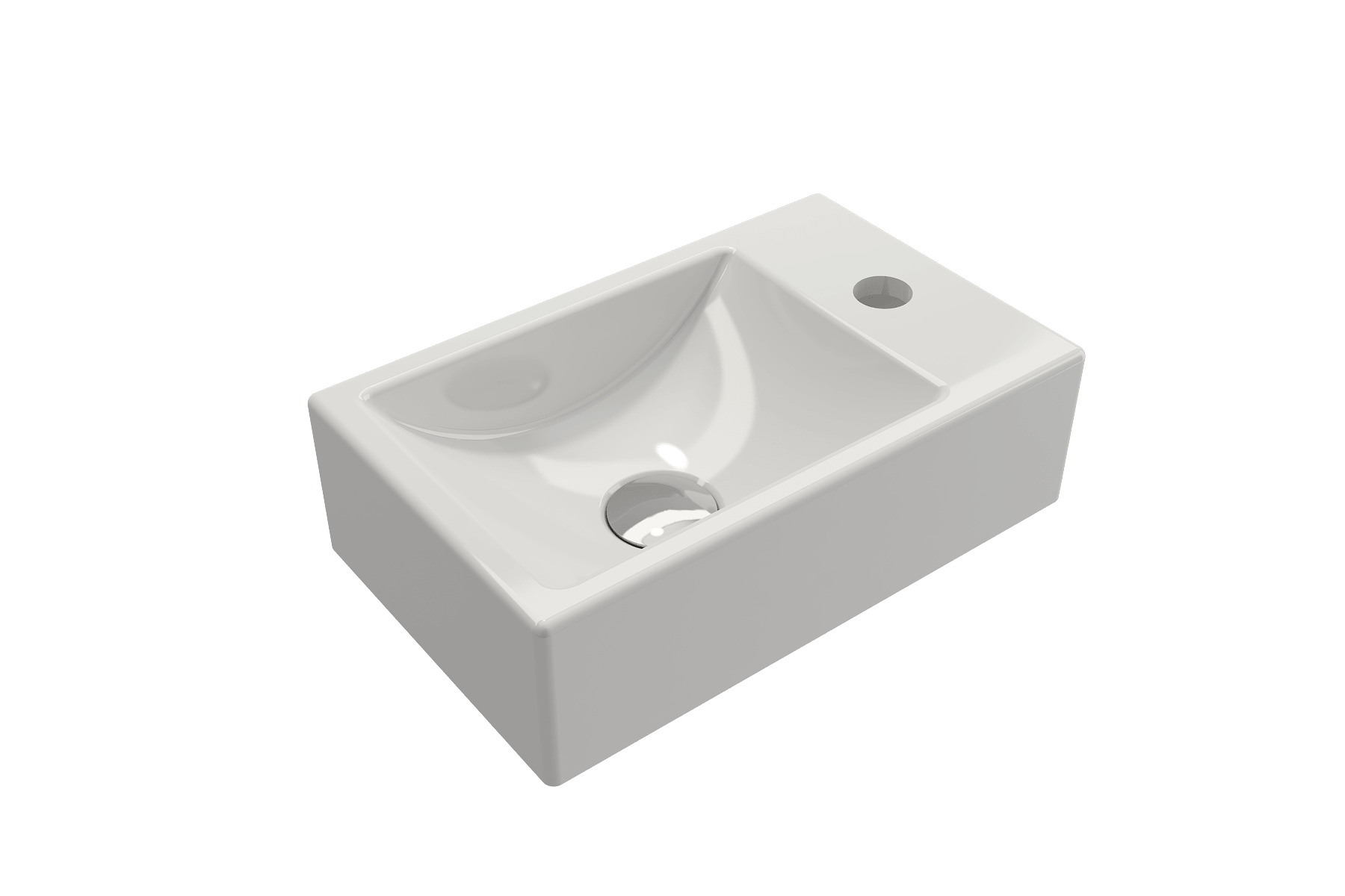Alternate Image for BOCCHI Milano Small 15" Rectangle Wallmount Fireclay Bathroom Sink, White, Single Faucet Hole, 1419-001-0126