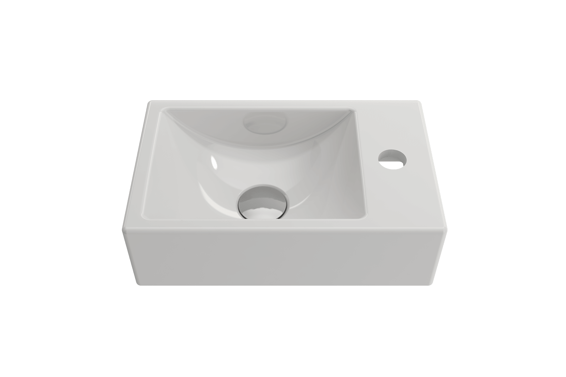 Alternate Image for BOCCHI Milano Small 15" Rectangle Wallmount Fireclay Bathroom Sink, White, Single Faucet Hole, 1419-001-0126