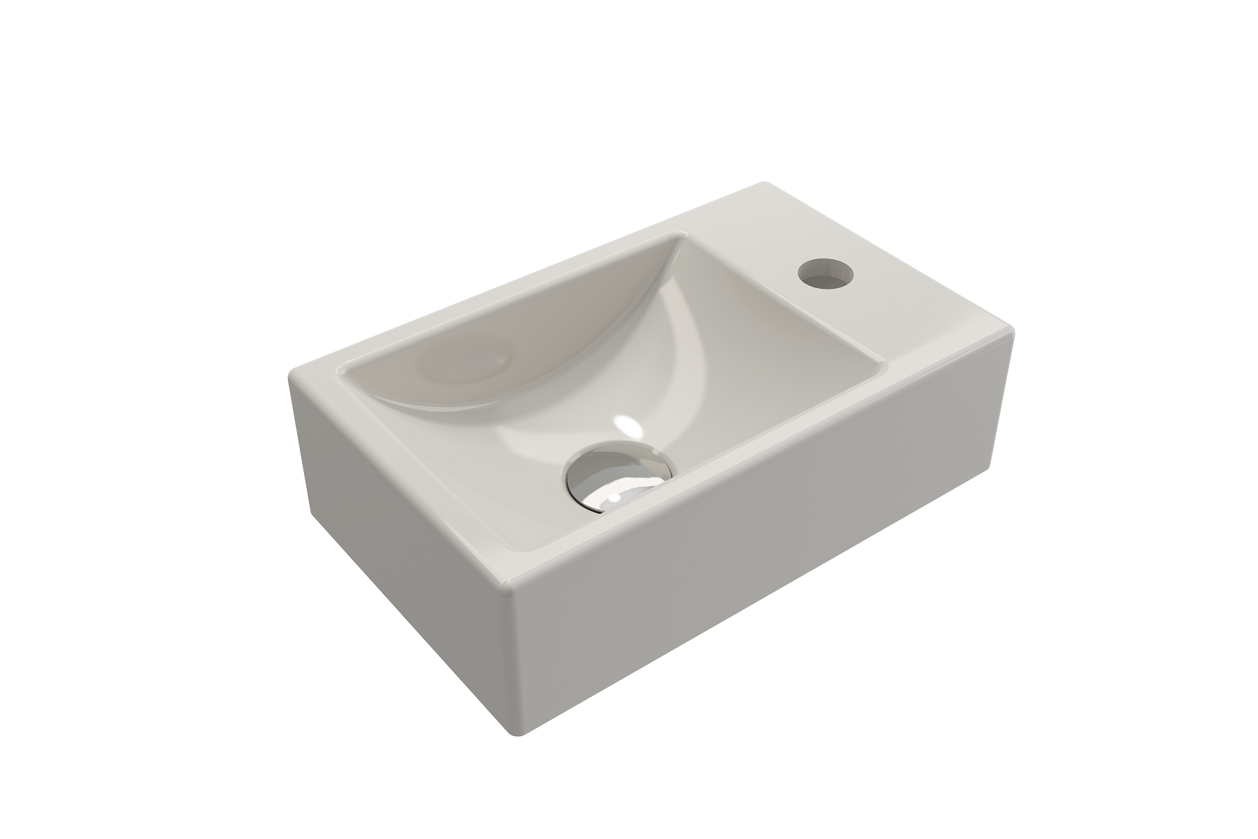 Alternate Image for BOCCHI Milano Small 15" Rectangle Wallmount Fireclay Bathroom Sink, Biscuit, Single Faucet Hole, 1419-014-0126