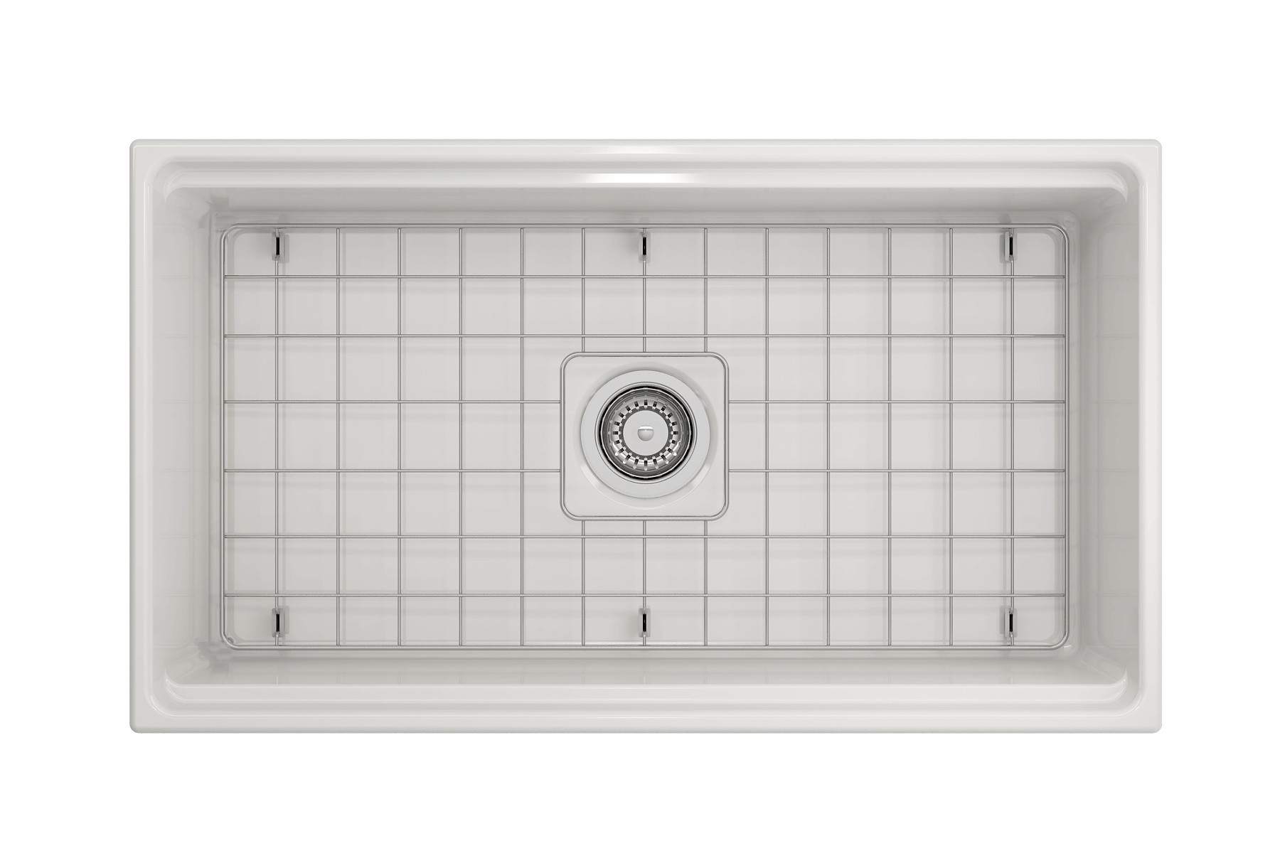 BOCCHI Contempo 33" Fireclay Workstation Farmhouse Sink Kit with Faucet and Accessories, White (sink) / Stainless Steel (faucet), 1504-001-2020SS