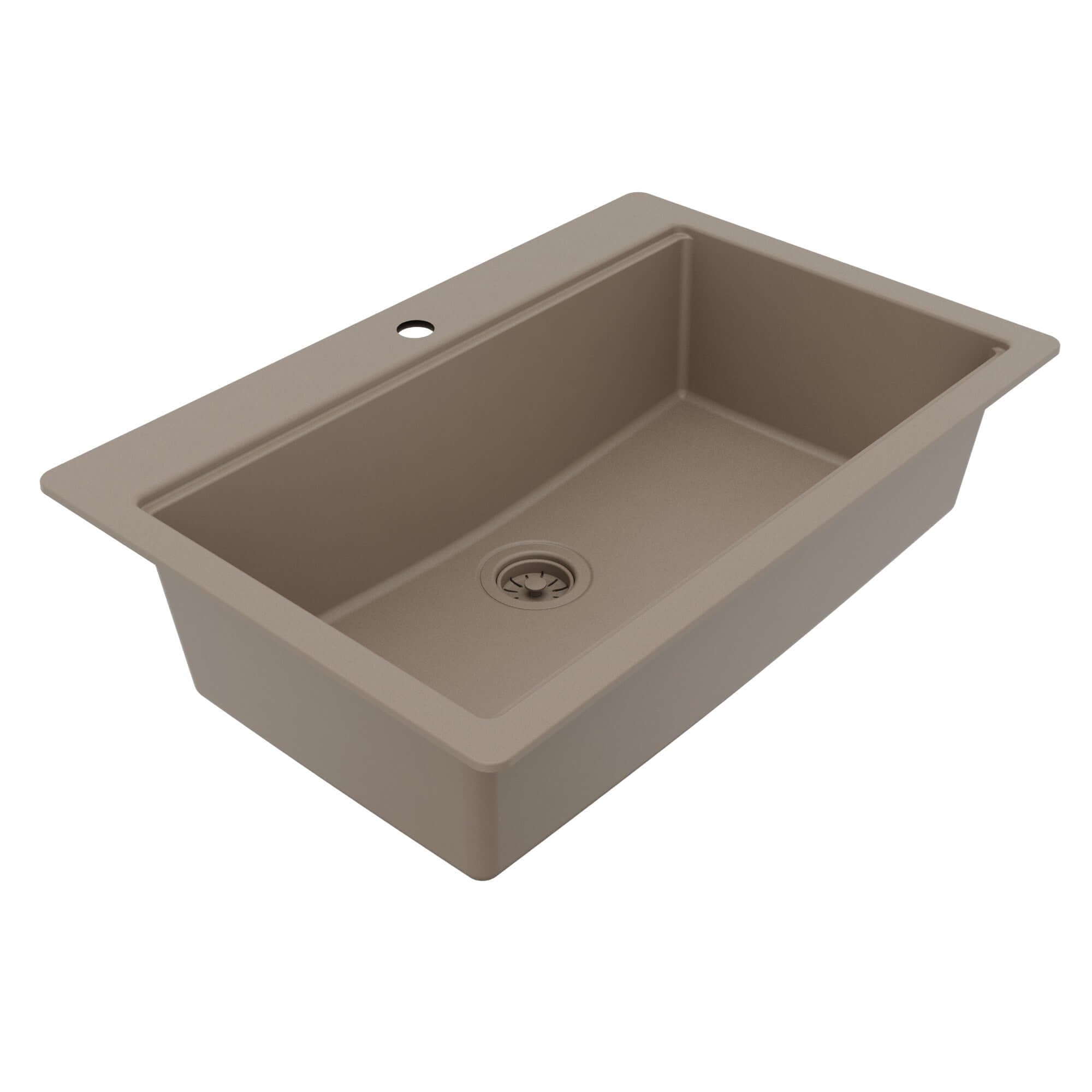 Karran 33 quartz composite workstation kitchen sink concrete product image