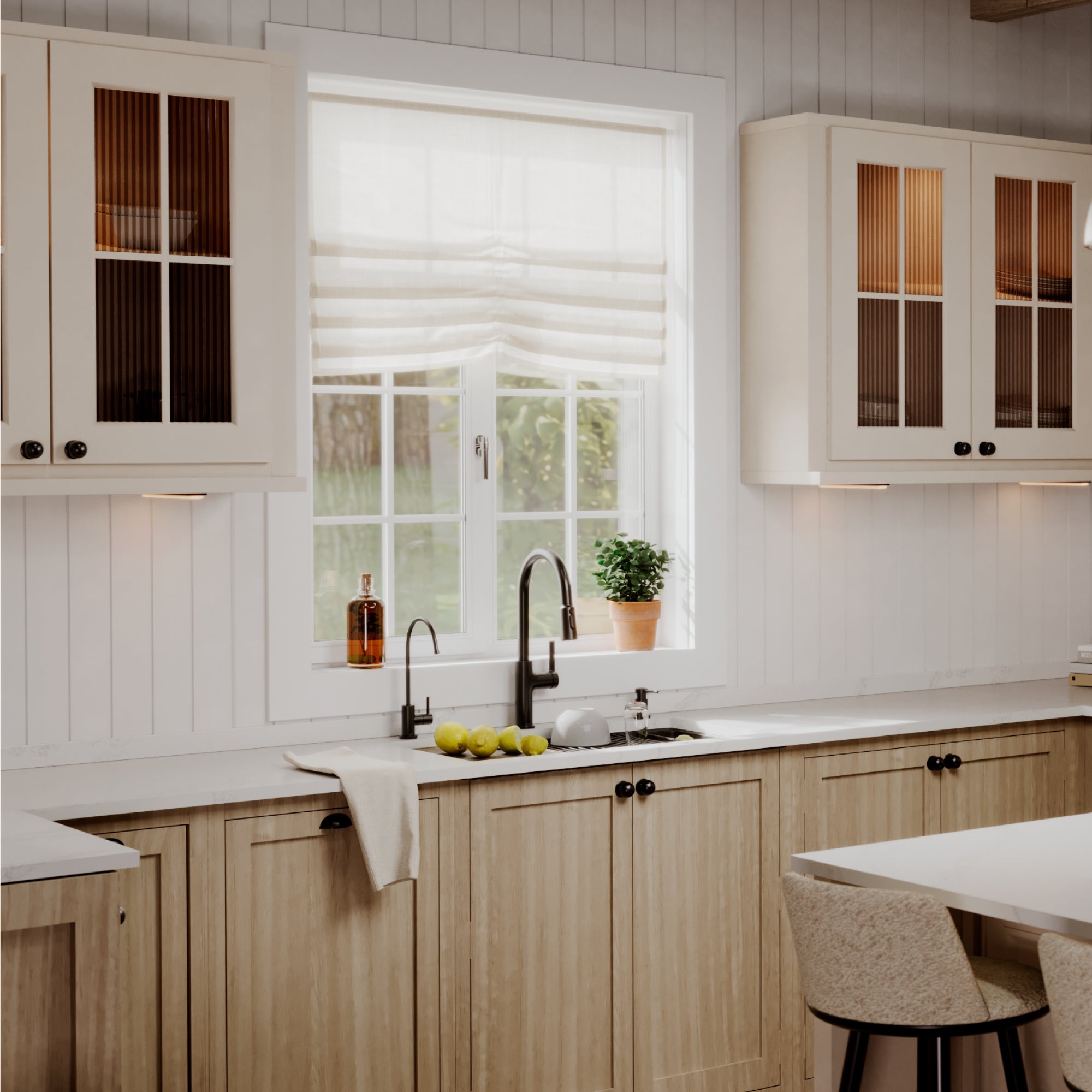 Karran 32 quartz composite workstation kitchen sink black lifestyle image