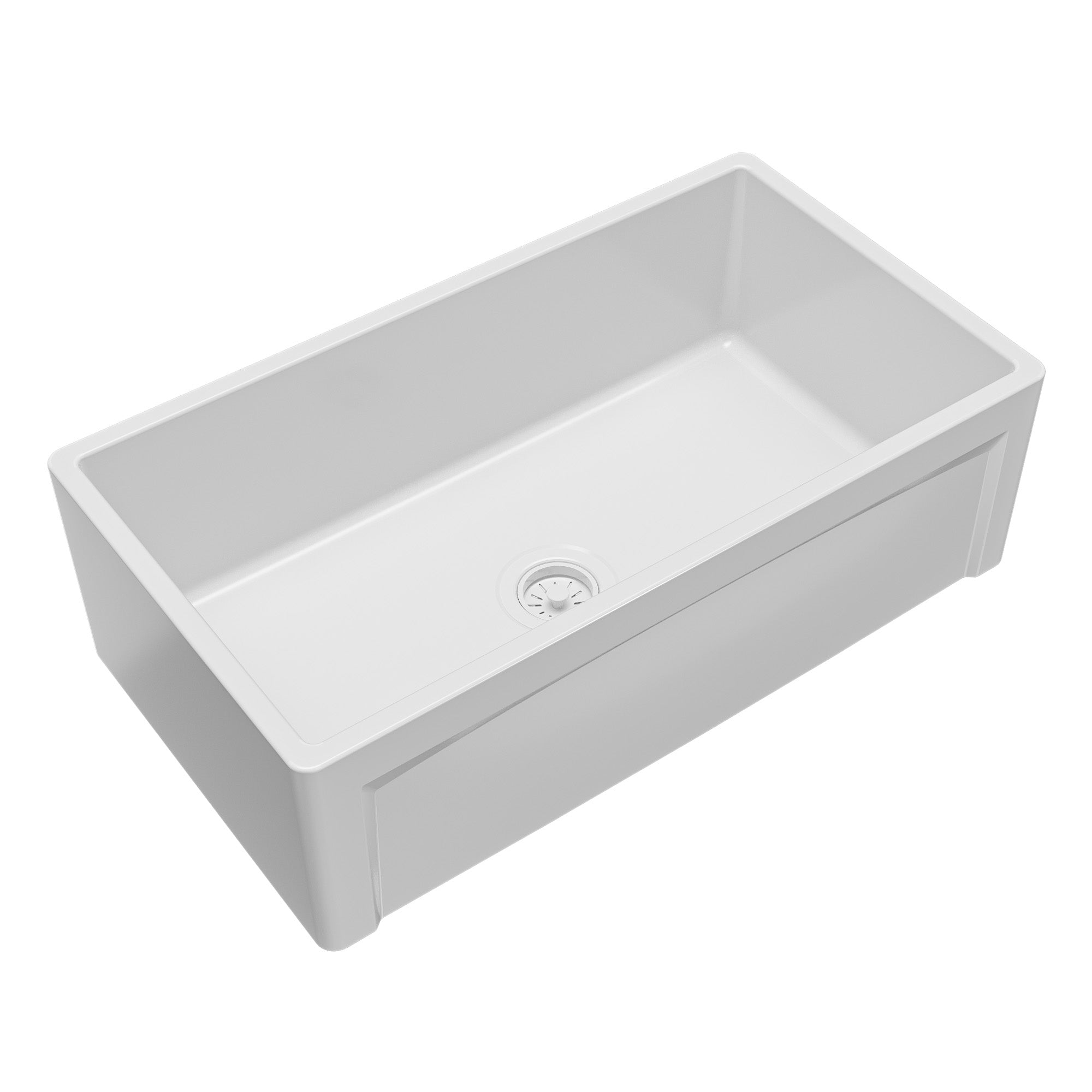 Alternative View of Karran Fireclay 33" Fireclay Farmhouse Sink with Accessories, White, FCP33SBWH