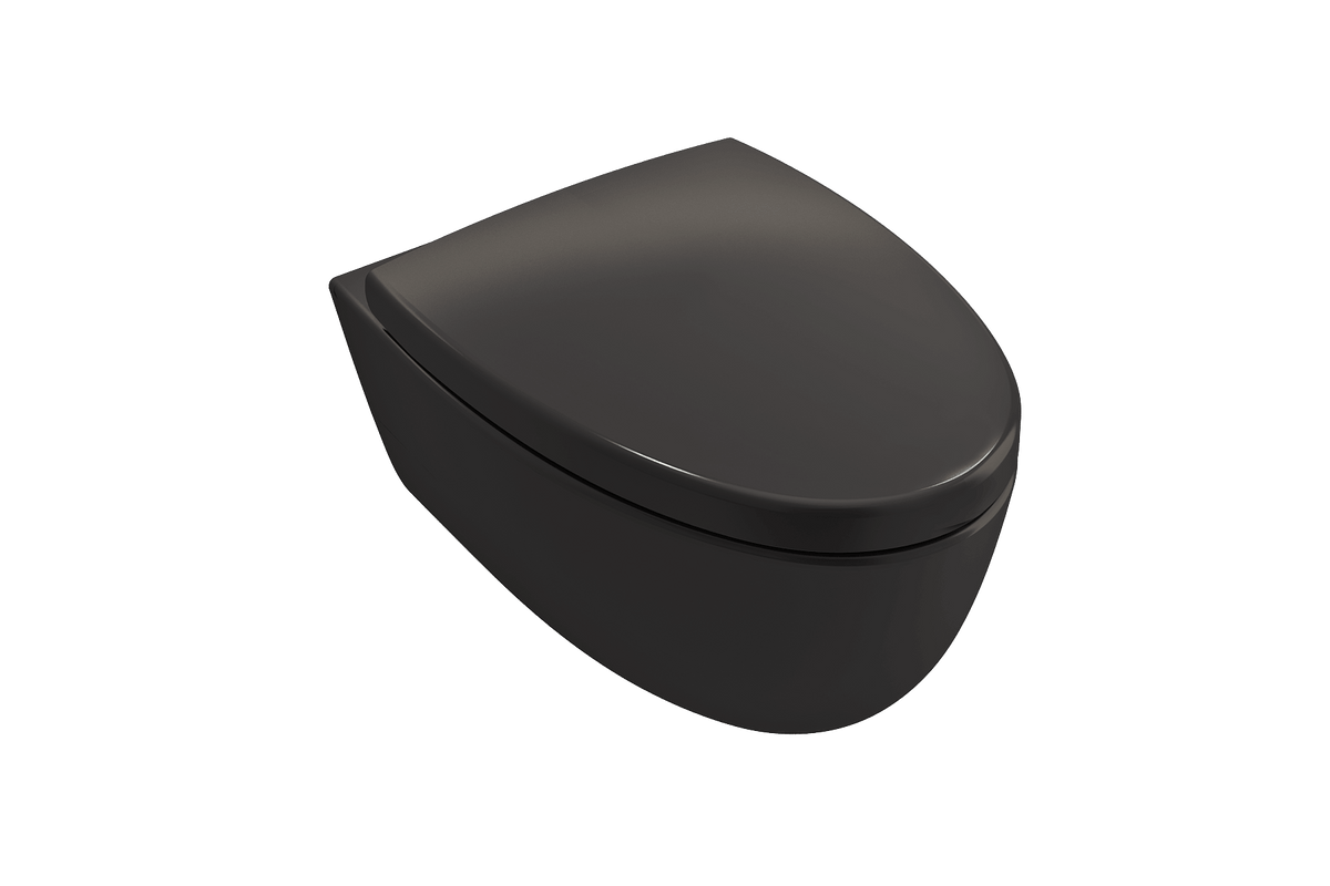 Alternate Image for BOCCHI Milano Wall-hung Elongated Toilet Bowl Matte Black, 1632-004-0129