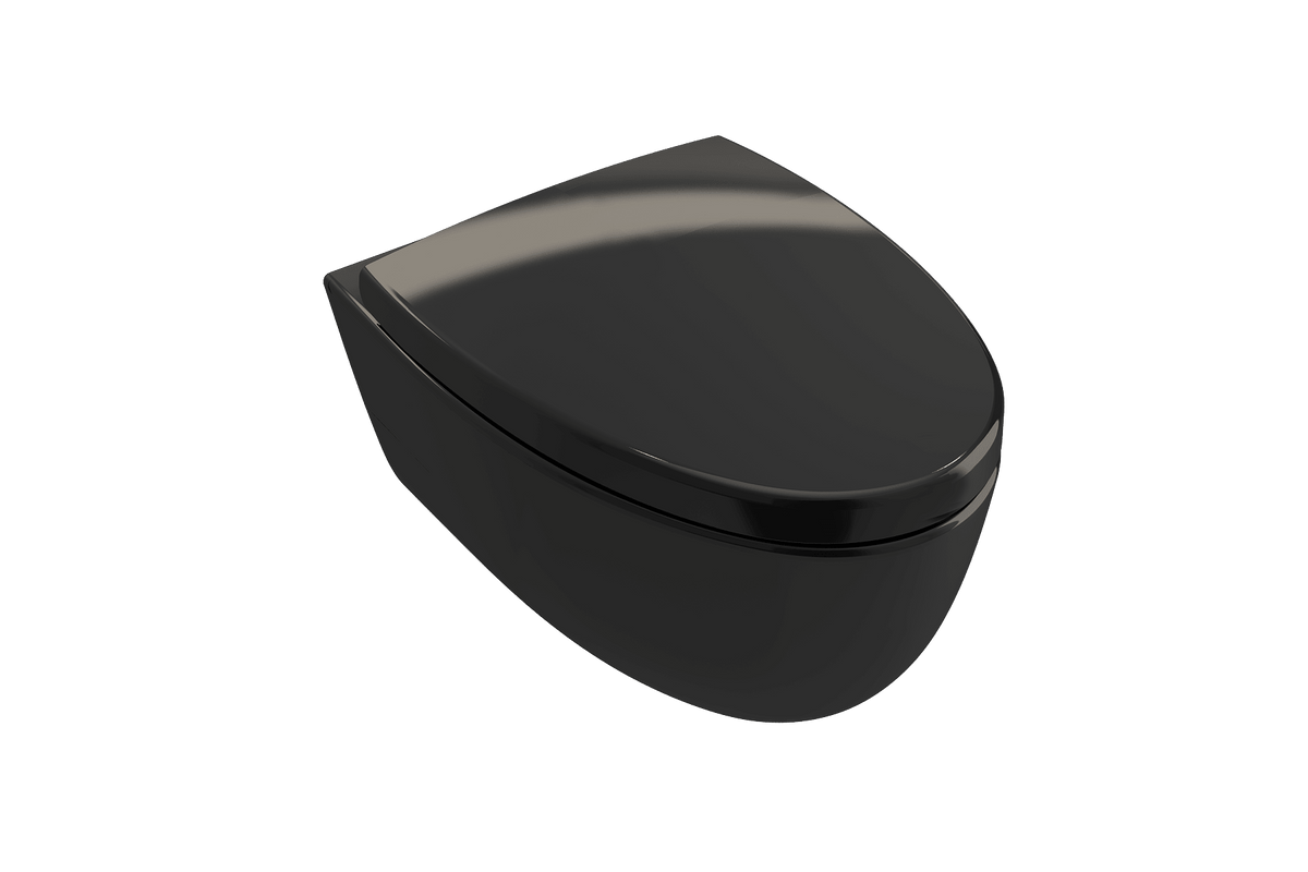 Alternate Image for BOCCHI Milano Wall-hung Elongated Toilet Bowl Black, 1632-005-0129