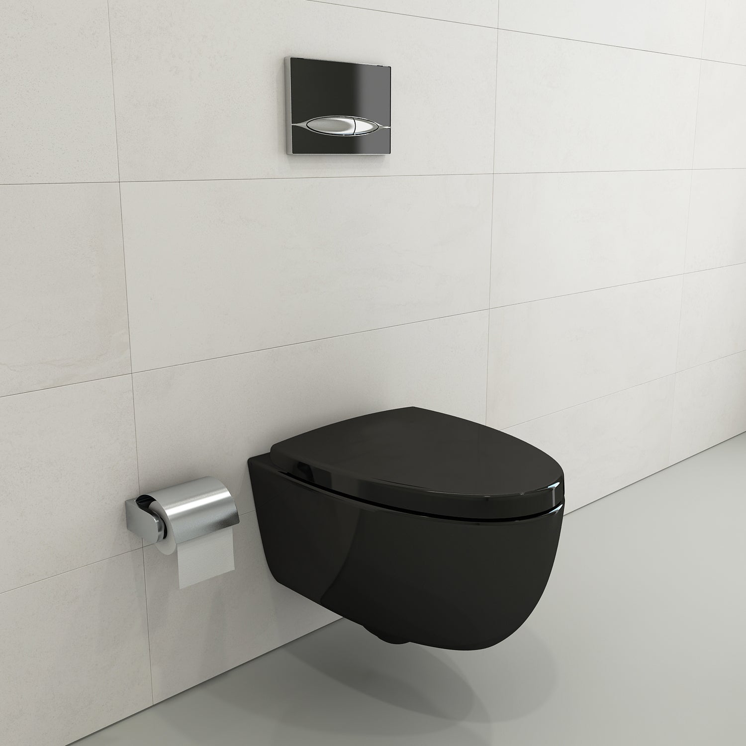 BOCCHI Milano Wall-hung Elongated Toilet Bowl Black, 1632-005-0129
