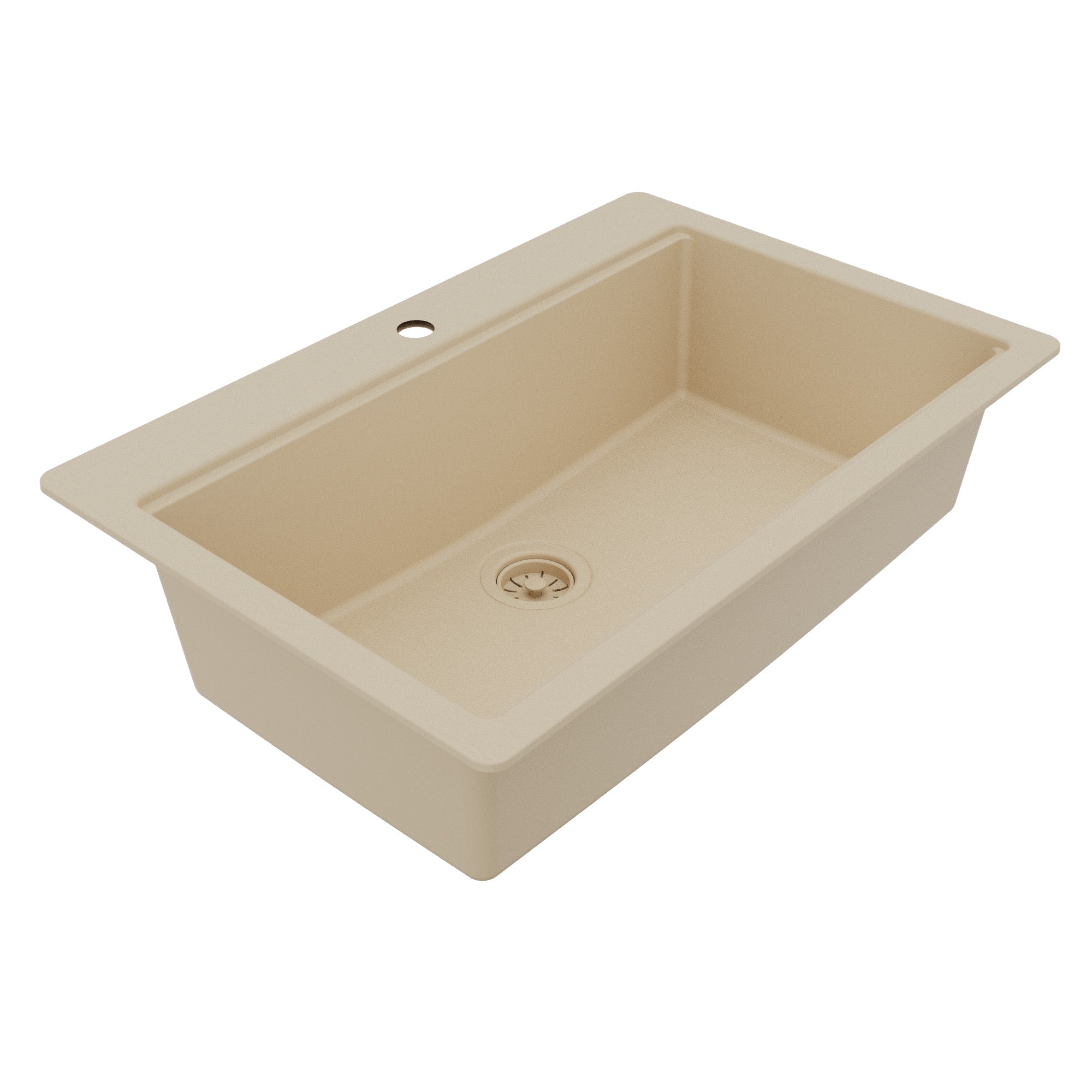 Karran 33 quartz composite workstation kitchen sink bisque product image