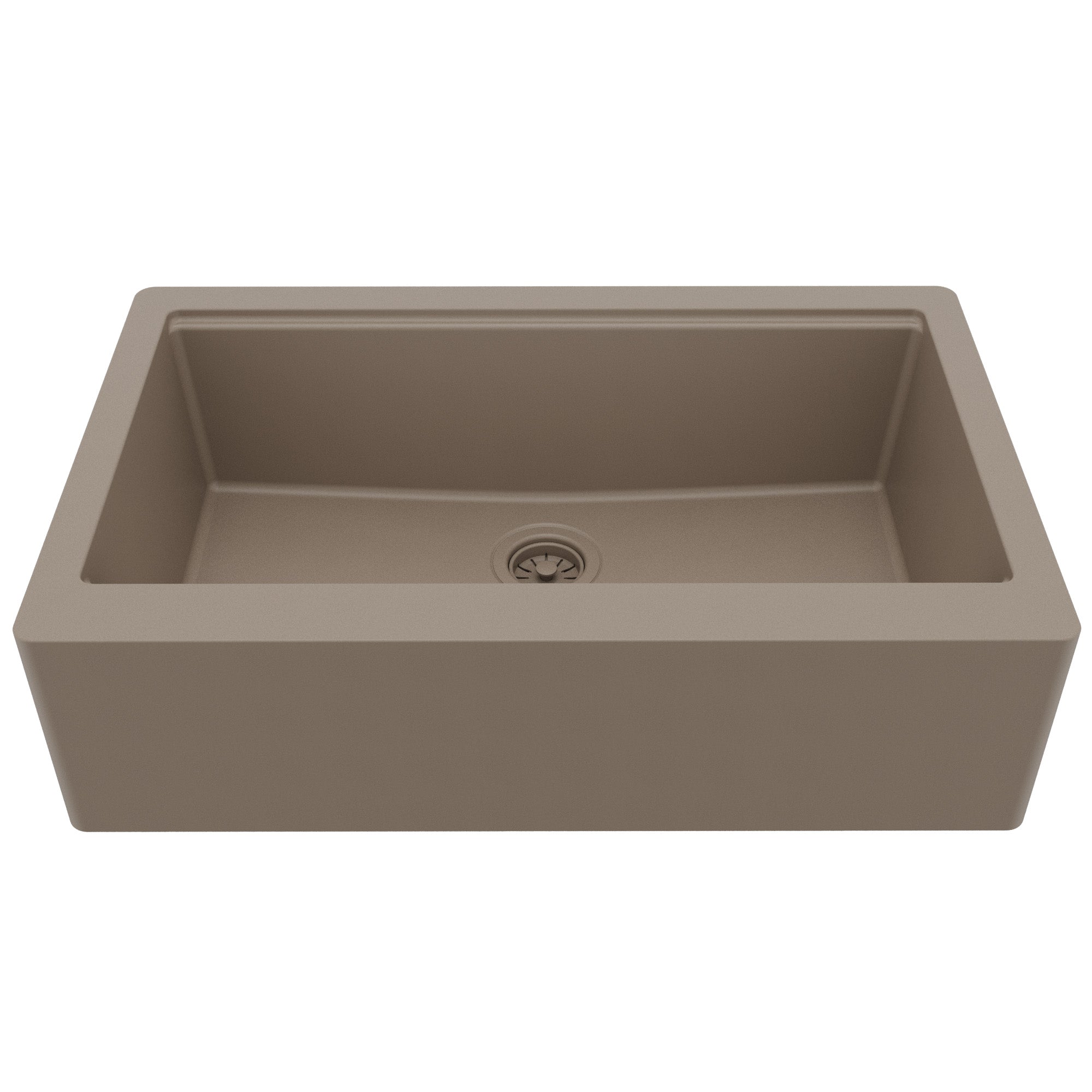 Karran 34 quartz composite workstation farmhouse sink concrete product image
