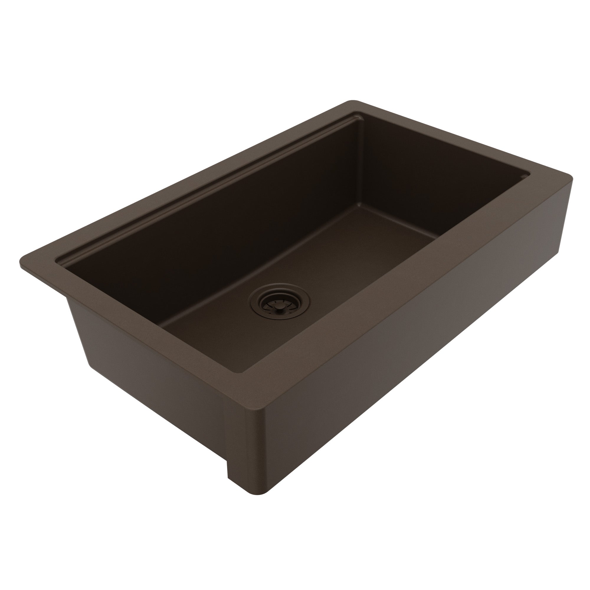 Karran 34 quartz composite retrofit workstation farmhouse sink brown product image