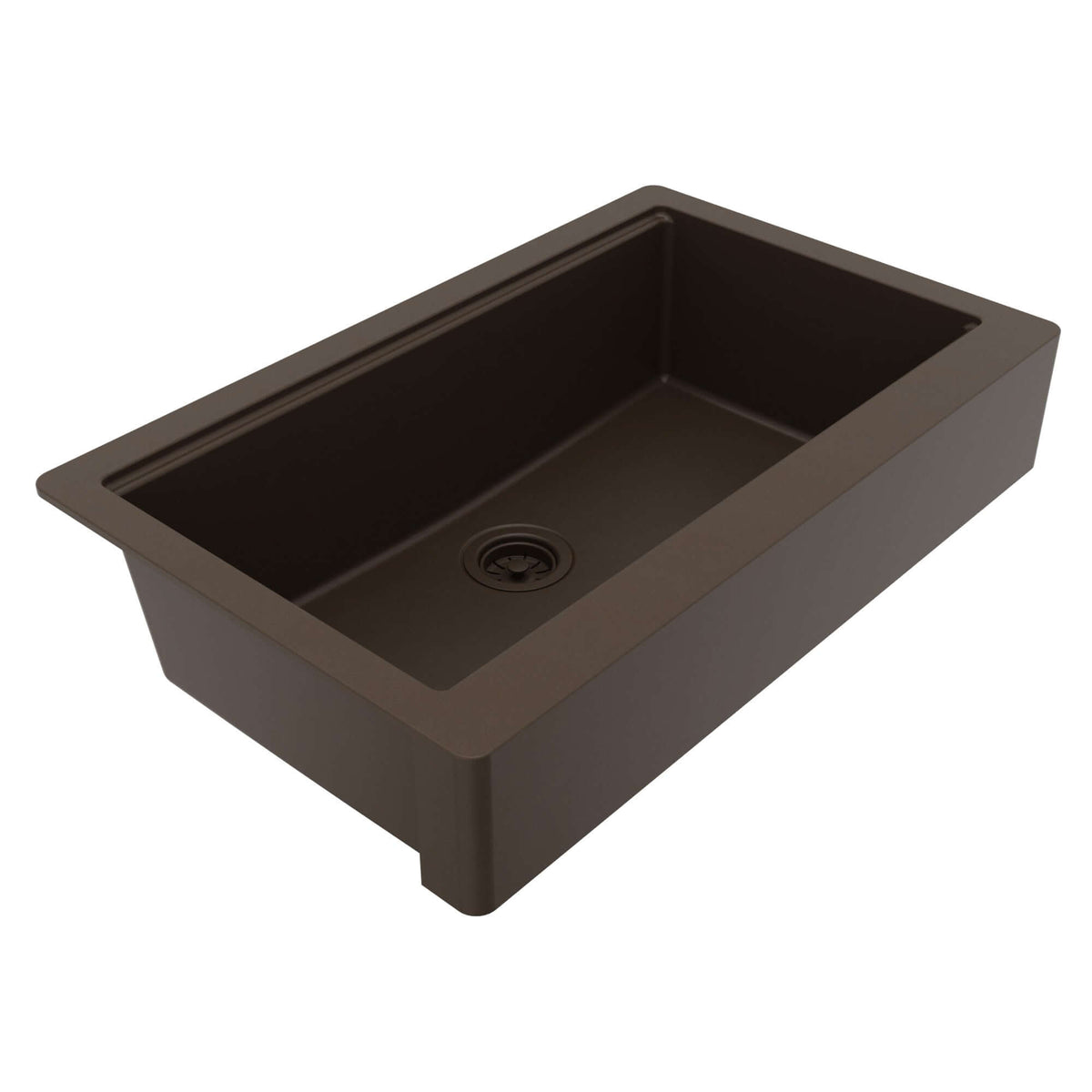 Karran 34 quartz composite retrofit workstation farmhouse sink brown product image