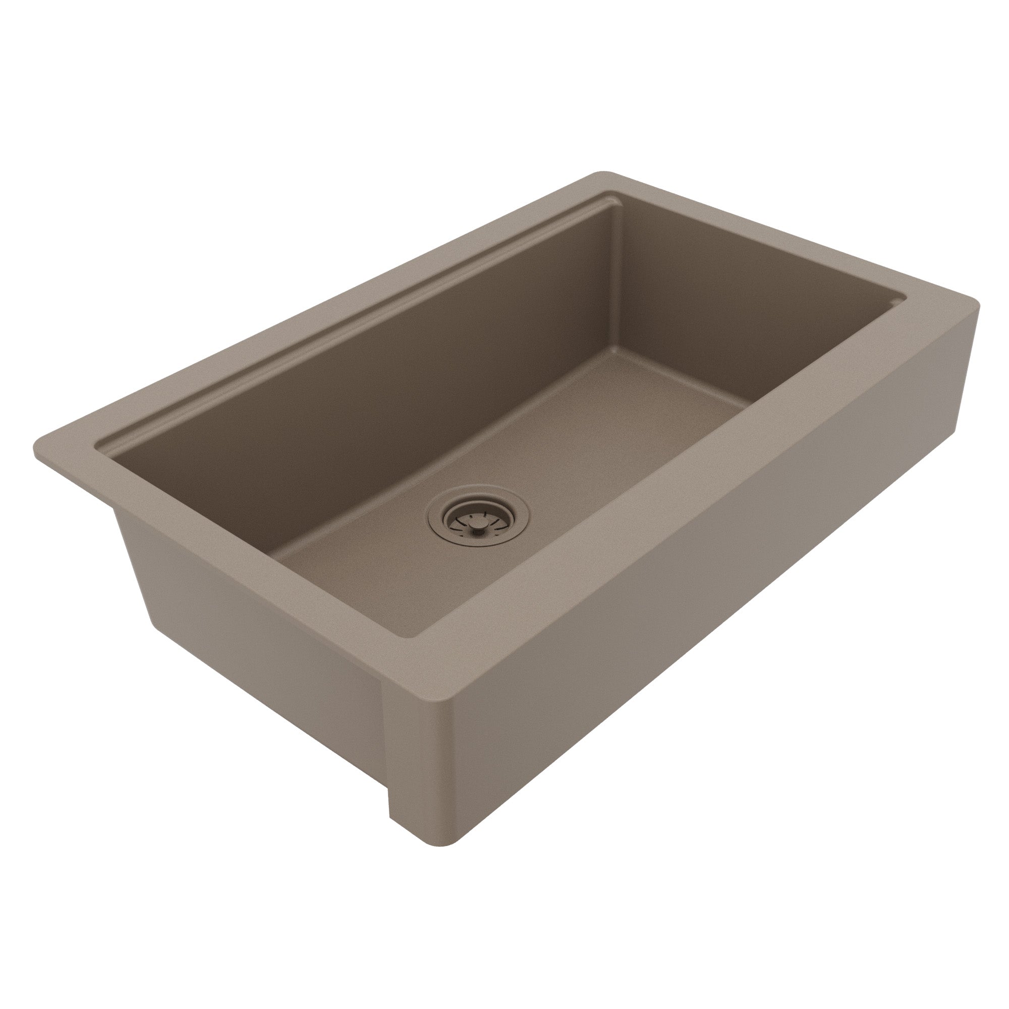 Karran 34 quartz composite retrofit workstation farmhouse sink concrete product image