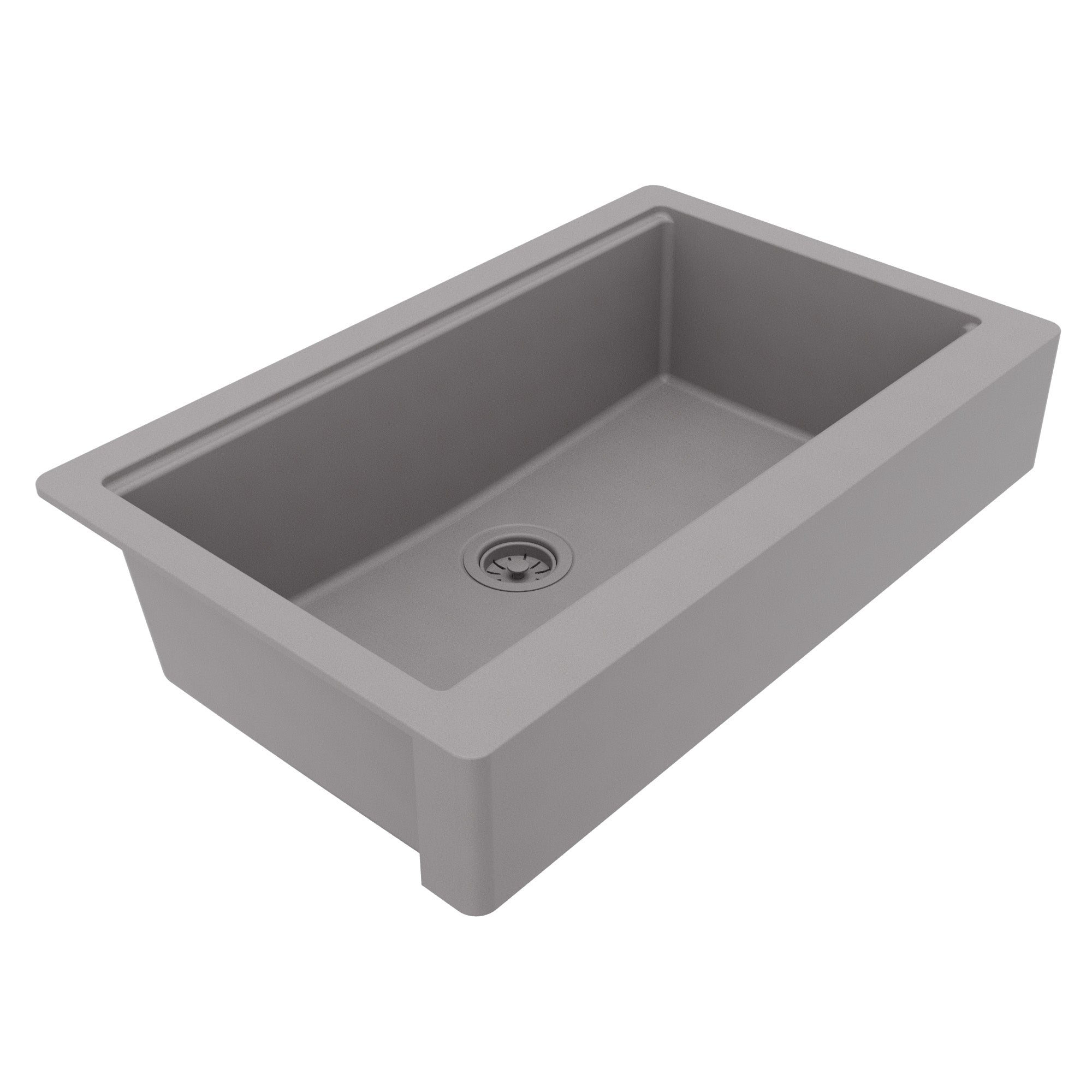 Karran 34 quartz composite retrofit workstation farmhouse sink grey product image
