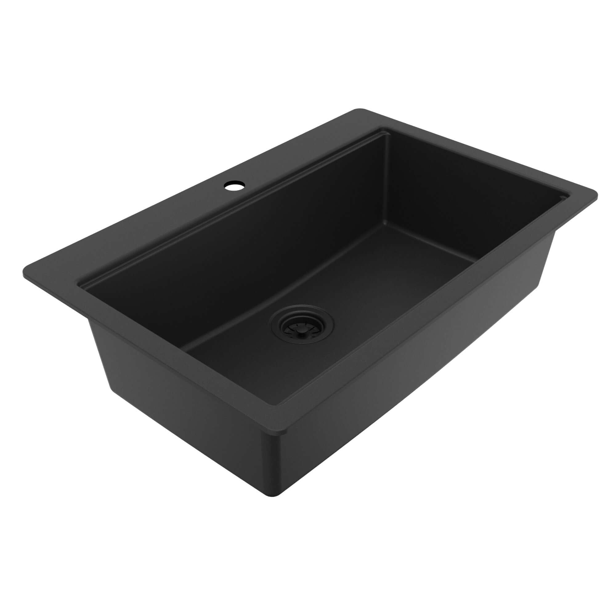 Karran 33 quartz composite workstation kitchen sink black product image