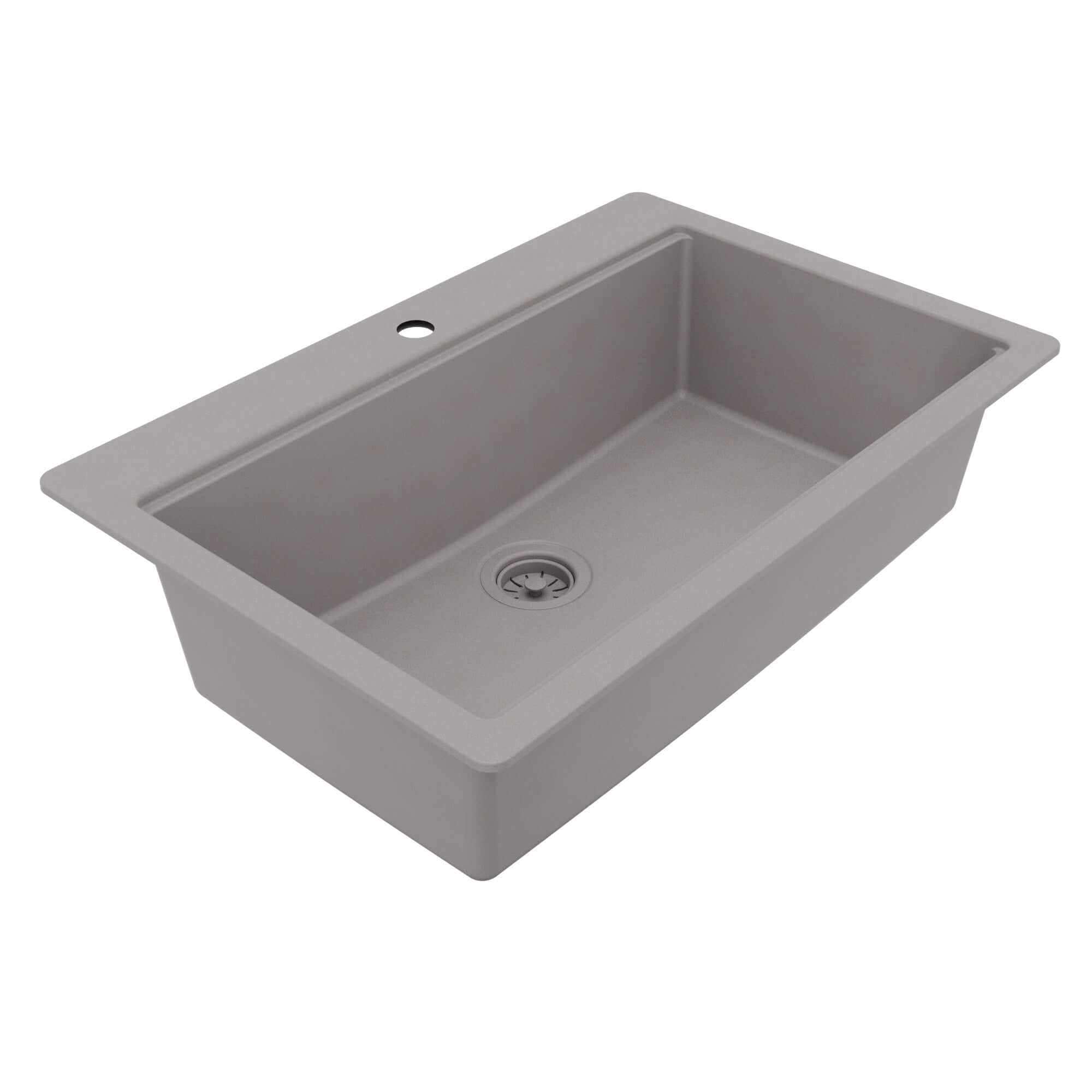 Karran 33 quartz composite workstation kitchen sink grey product image