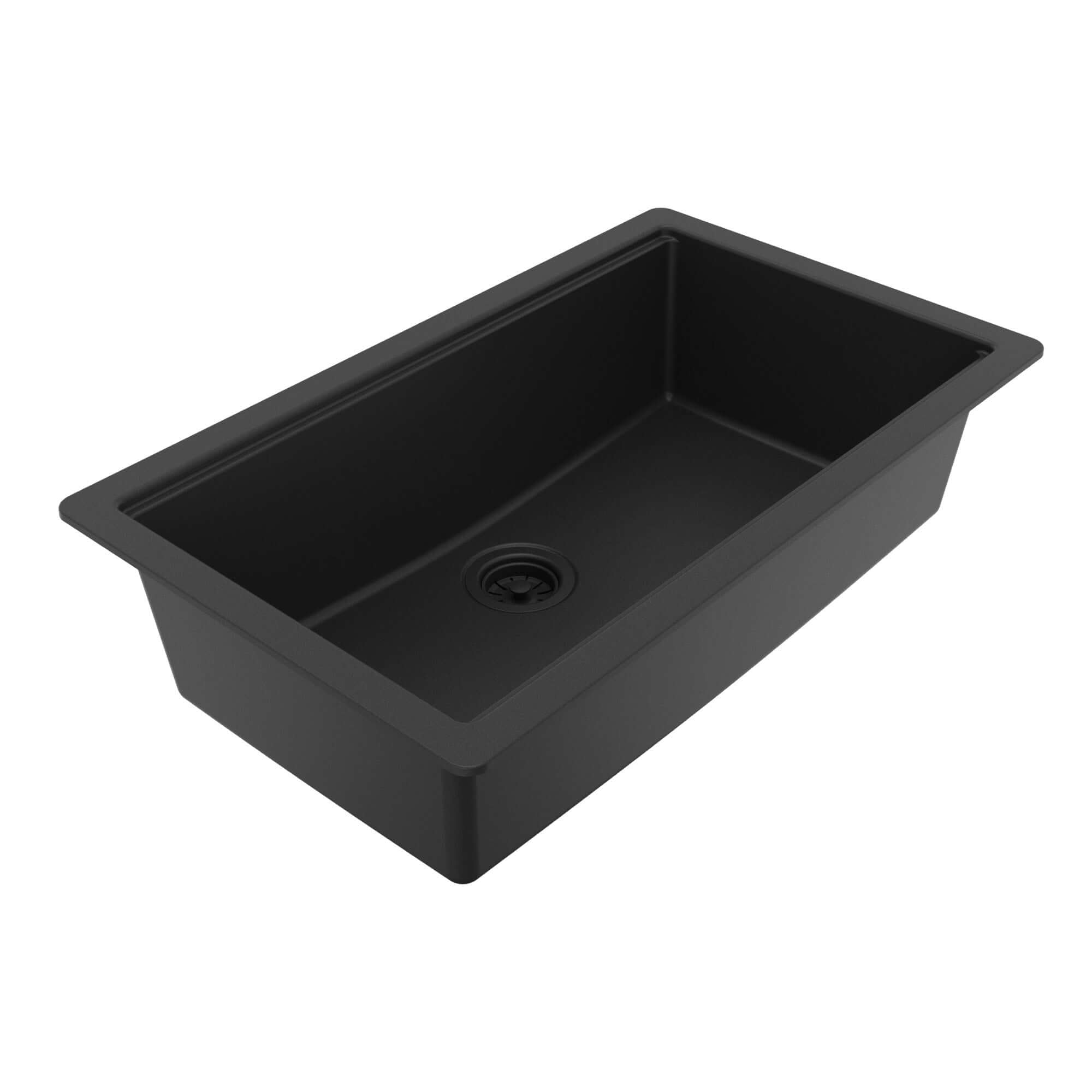 Karran 32 quartz composite workstation kitchen sink black product image