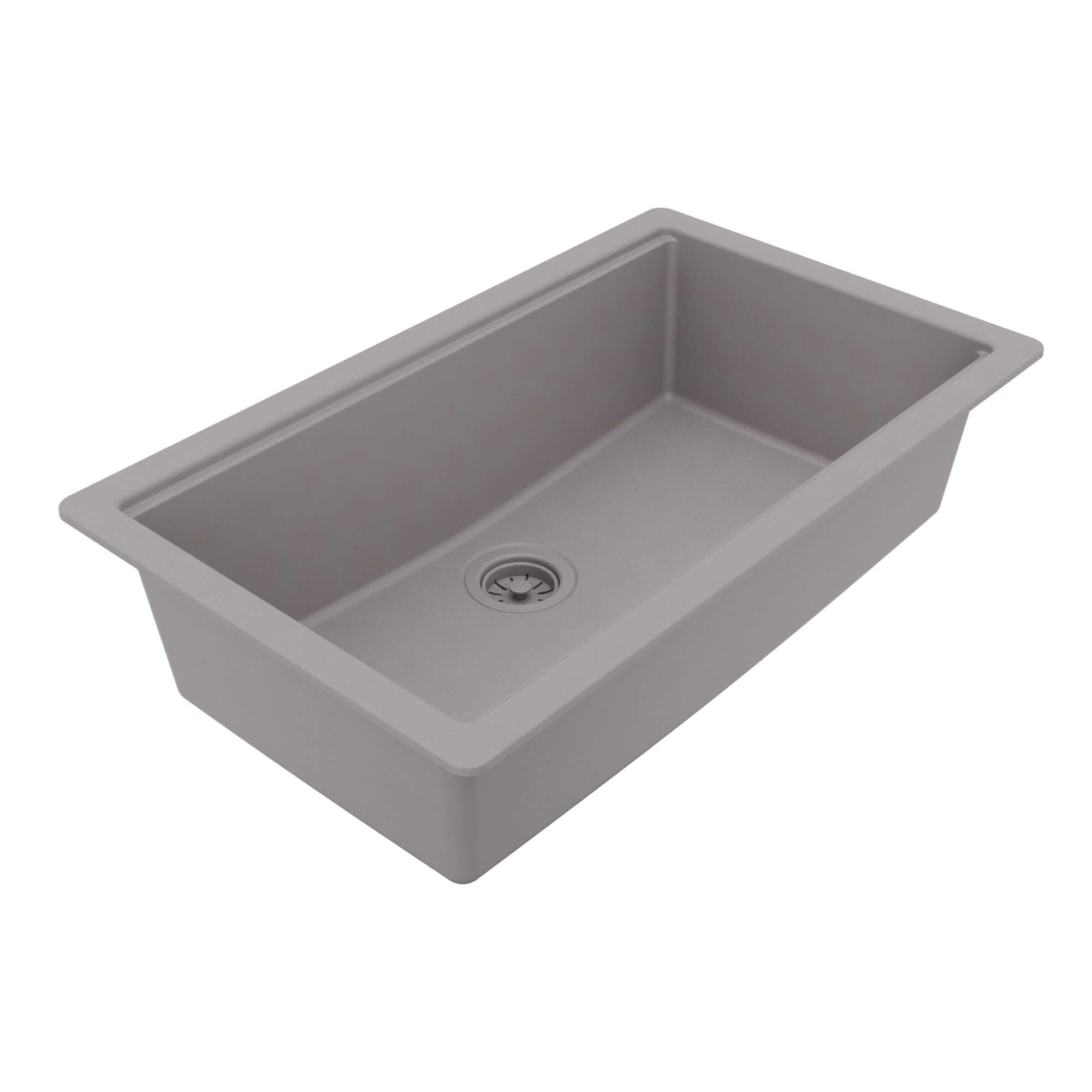 Karran 32 quartz composite workstation kitchen sink grey product image