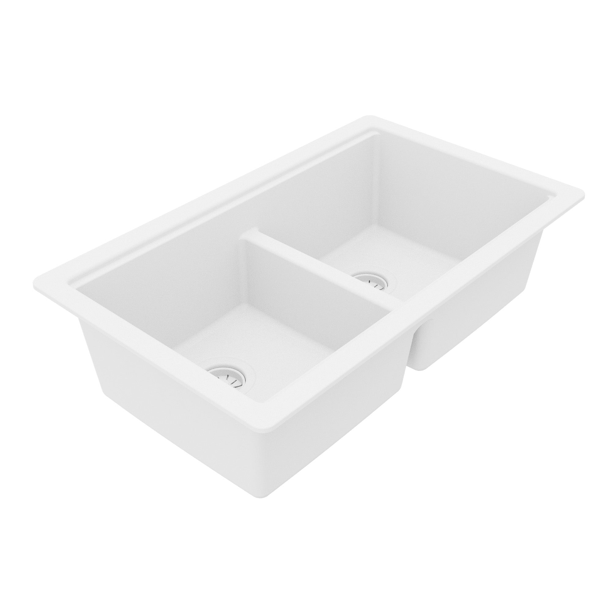 Karran 32 quartz composite workstation kitchen sink 50/50 double bowl white product image