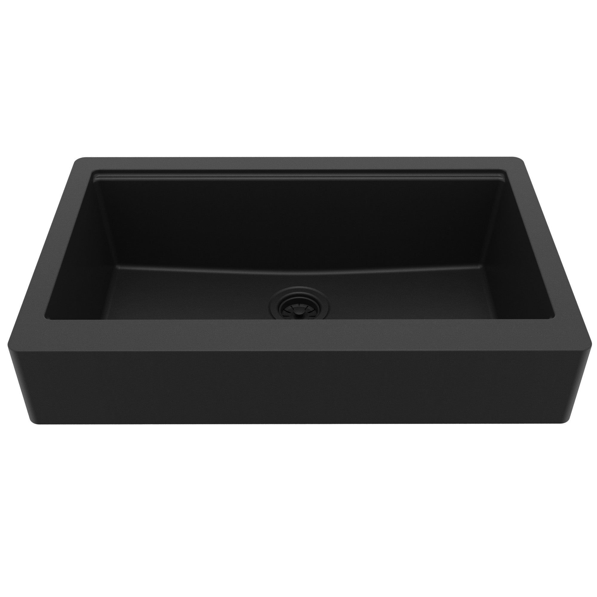 Karran 34 quartz composite retrofit workstation farmhouse sink black product image