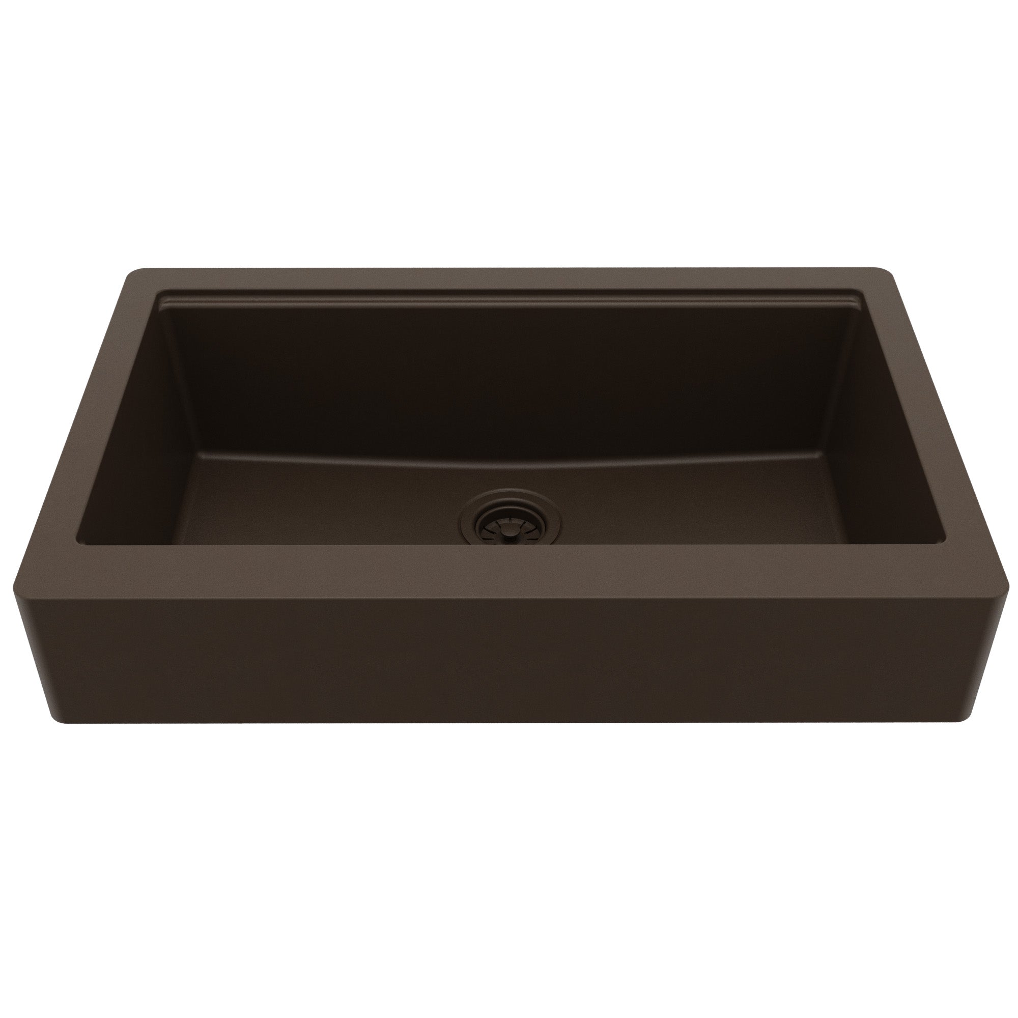 Karran 34 quartz composite retrofit workstation farmhouse sink brown product image