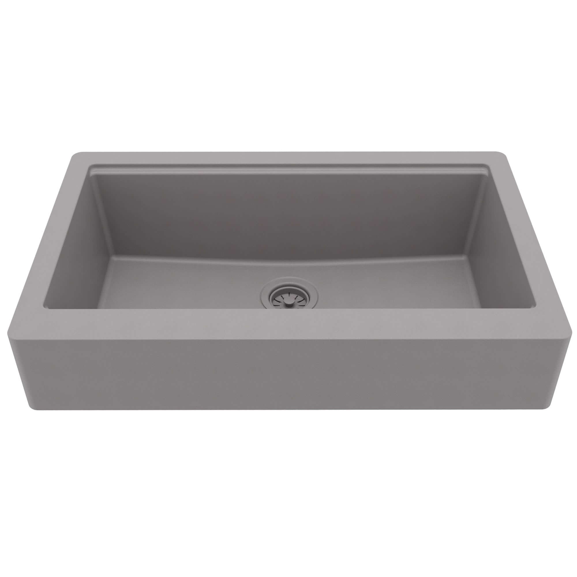 Karran 34 quartz composite retrofit workstation farmhouse sink grey product image